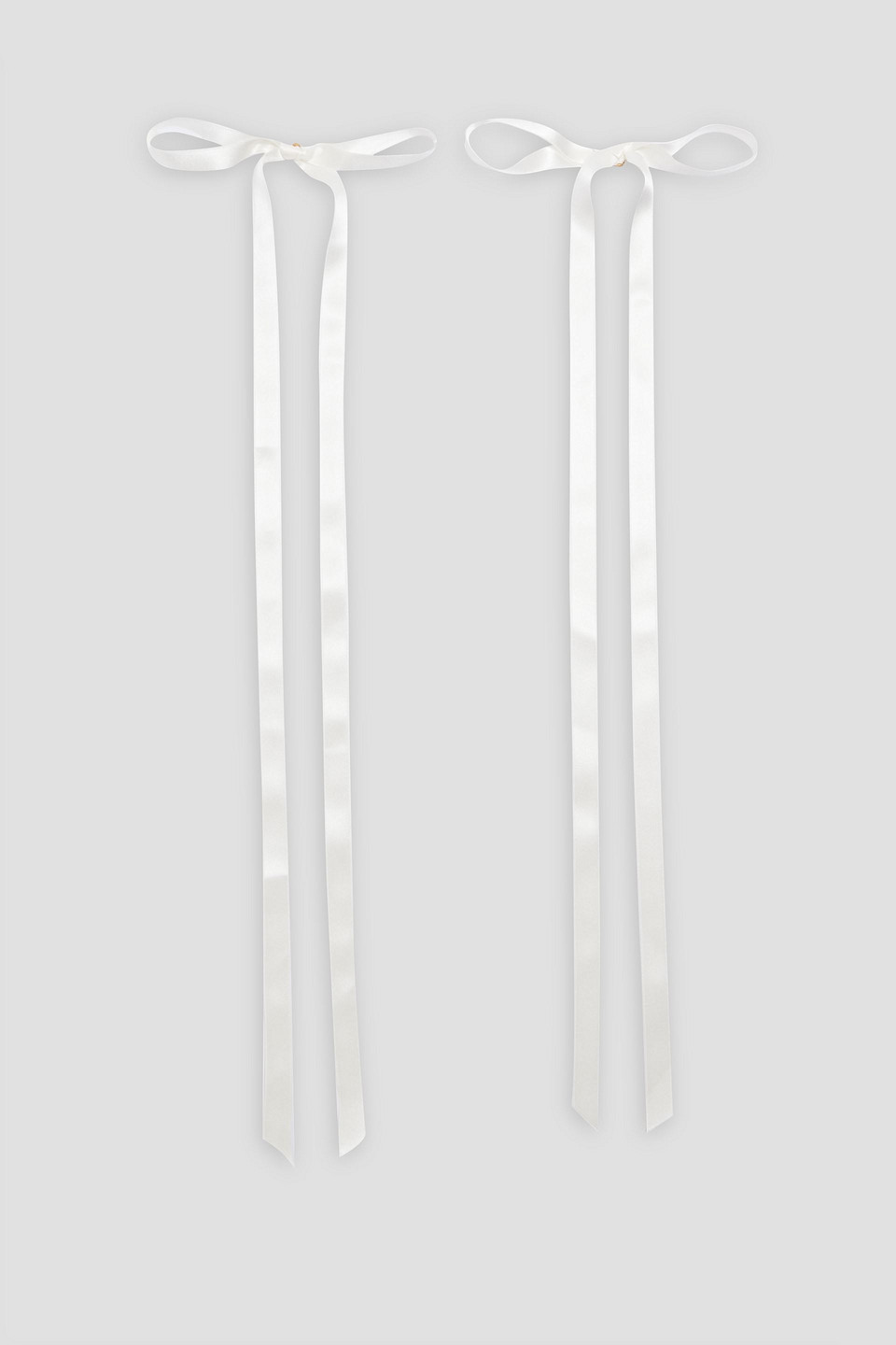 Jennifer Behr Gretta Set Of Two Satin Bow Hair Slides In White