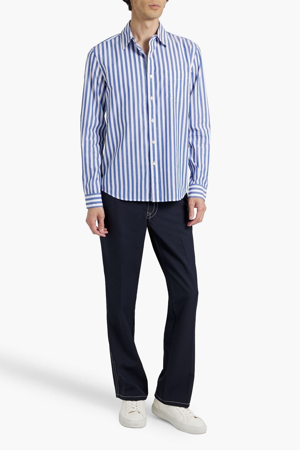 ALEX MILL Mill striped cotton-poplin shirt