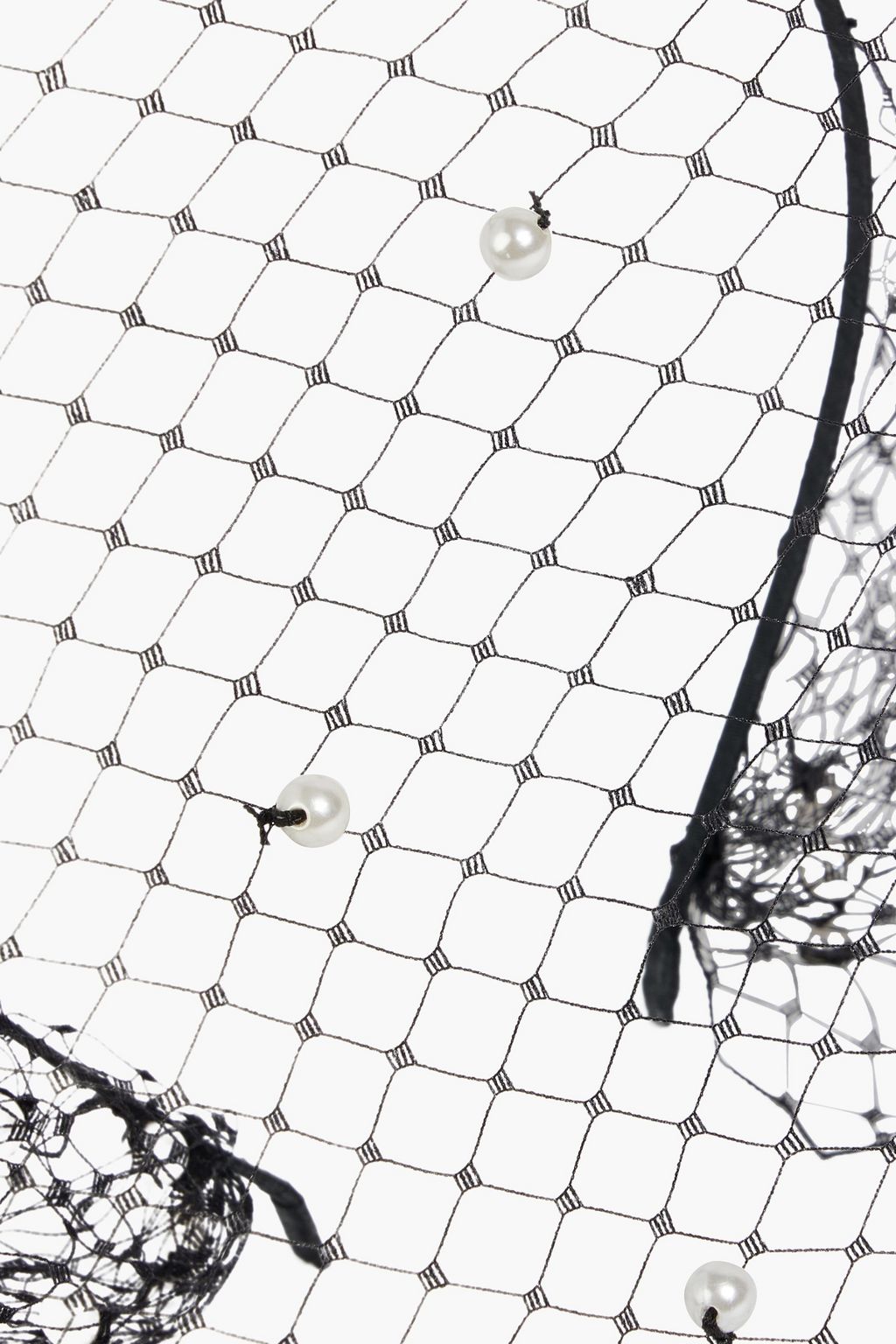 JENNIFER BEHR Voilette faux pearl-embellished lace veiled headband