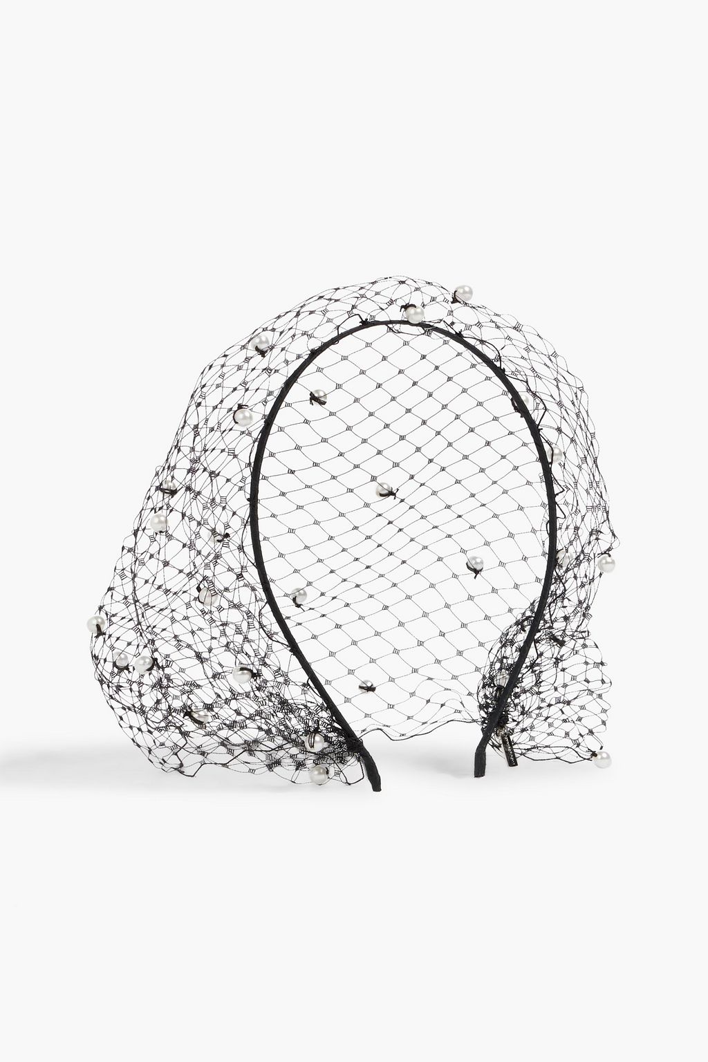 JENNIFER BEHR Voilette faux pearl-embellished lace veiled headband