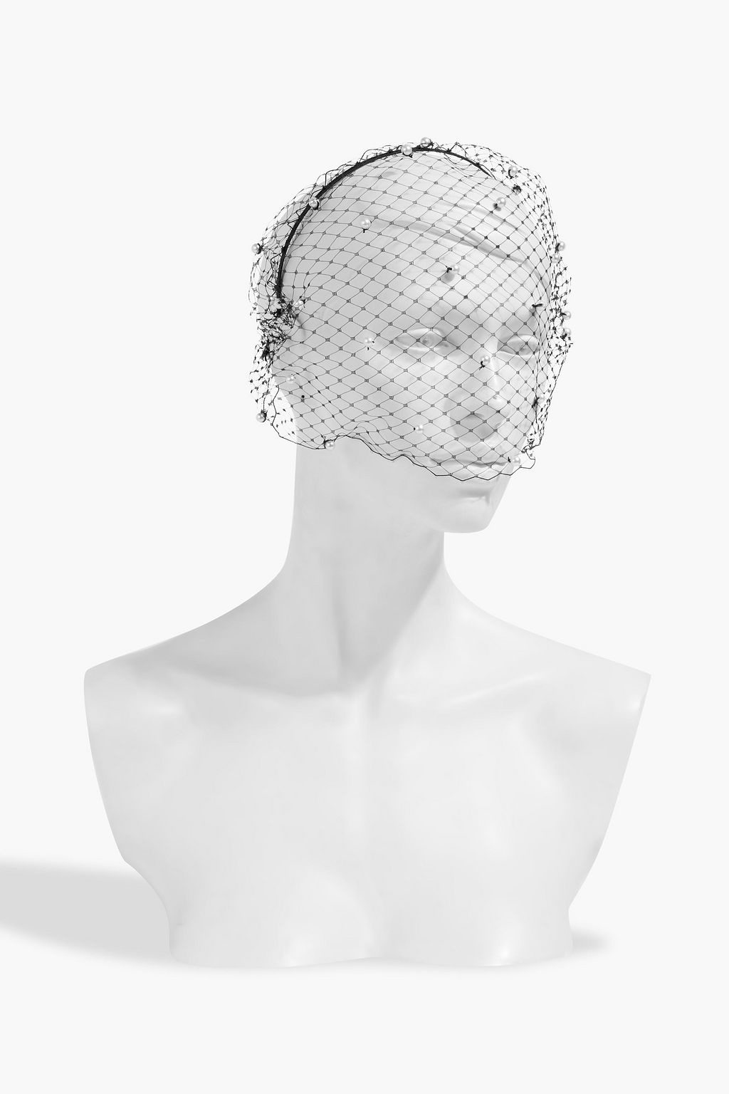 JENNIFER BEHR Voilette faux pearl-embellished lace veiled headband