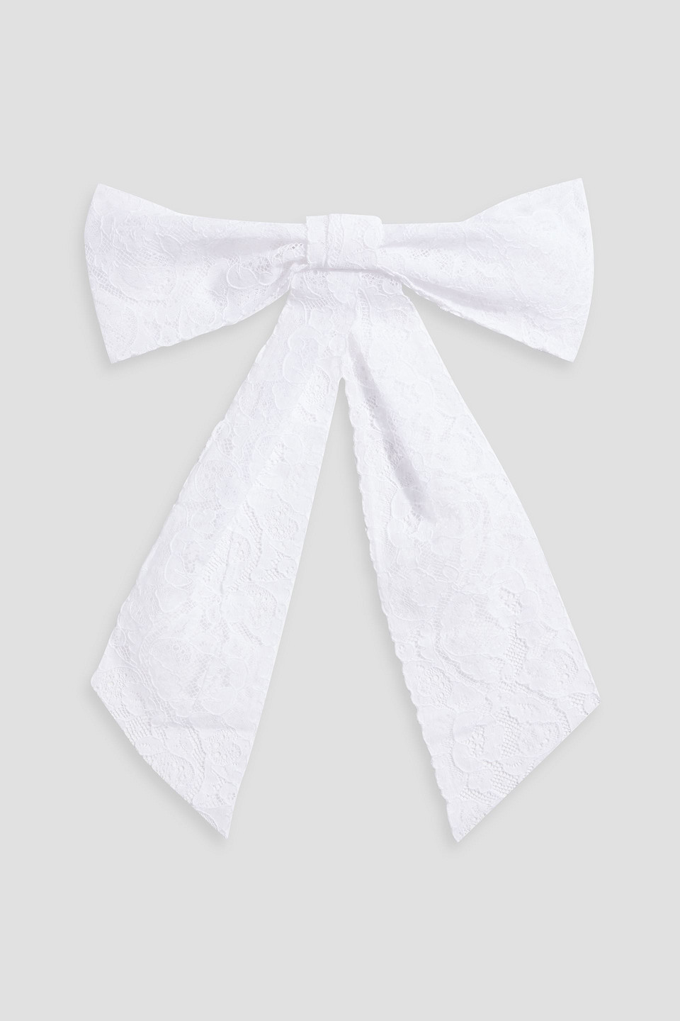 Jennifer Behr Lucia Lace Bow Hair Clip In White