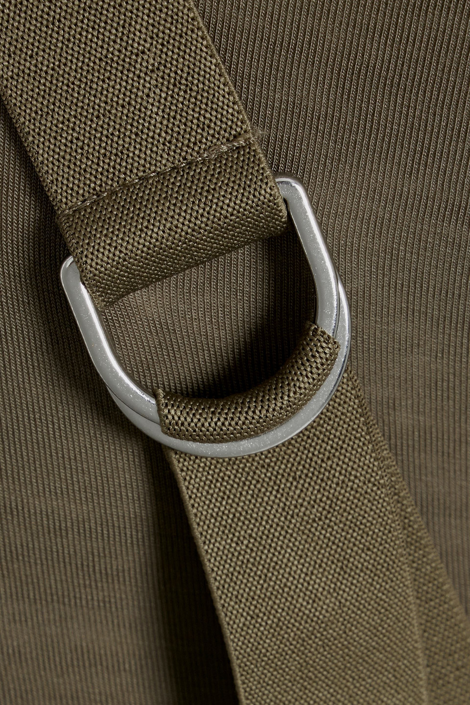 Helmut Lang Ruched Lyocell-blend Jersey Dress In Army Green