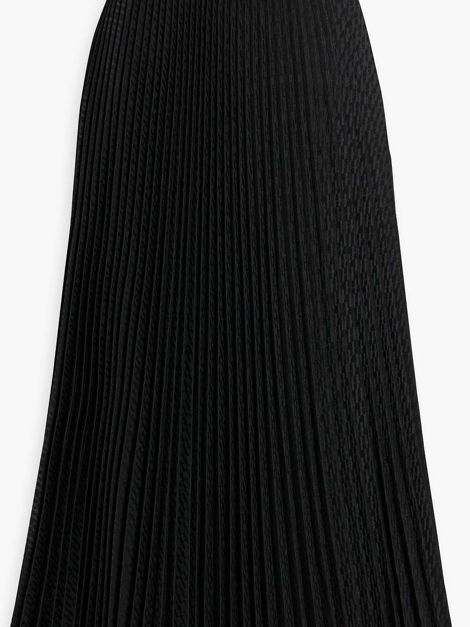 pleated jacquard mid skirt