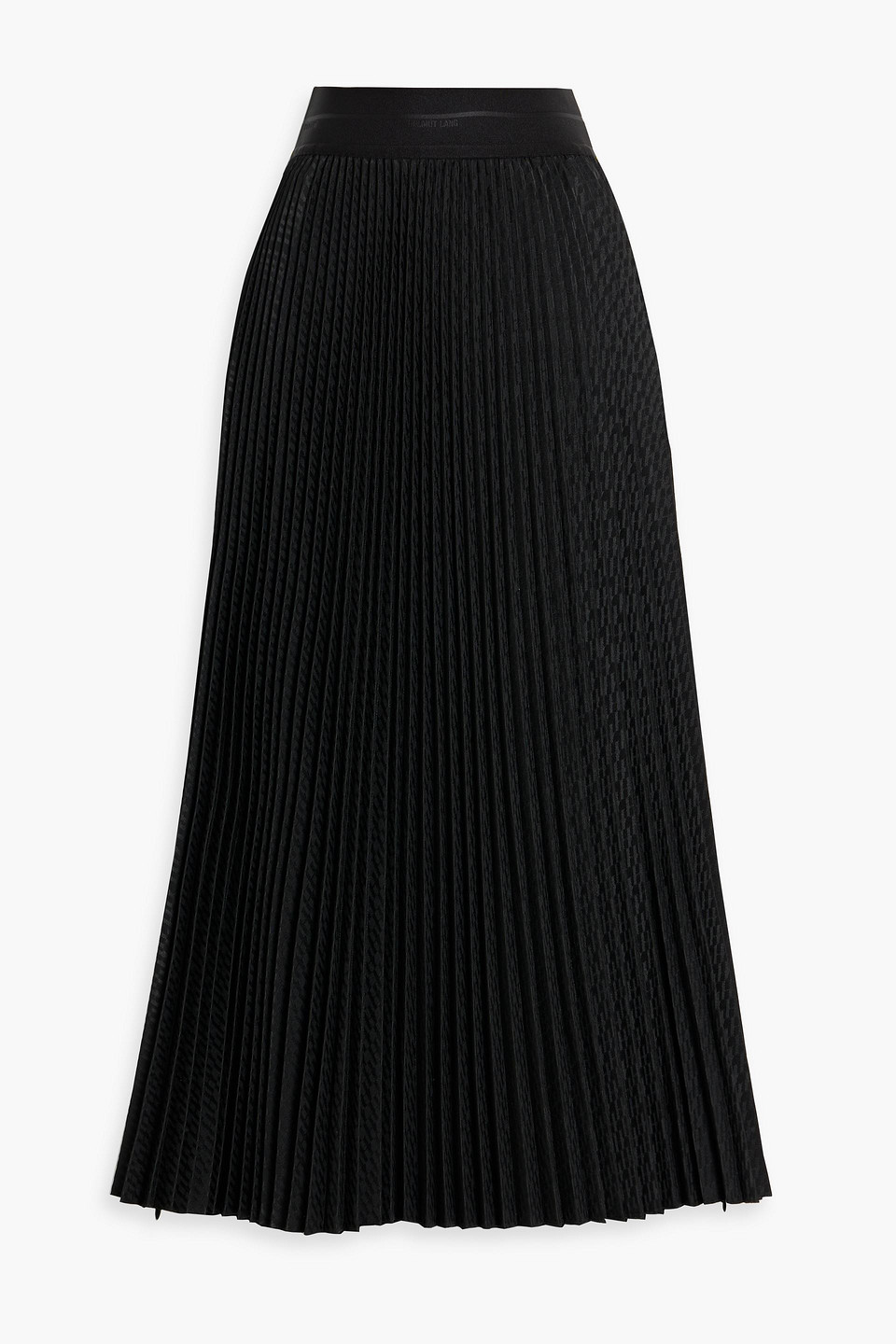 Helmut Lang Pleated Jacquard Mid Skirt In Black