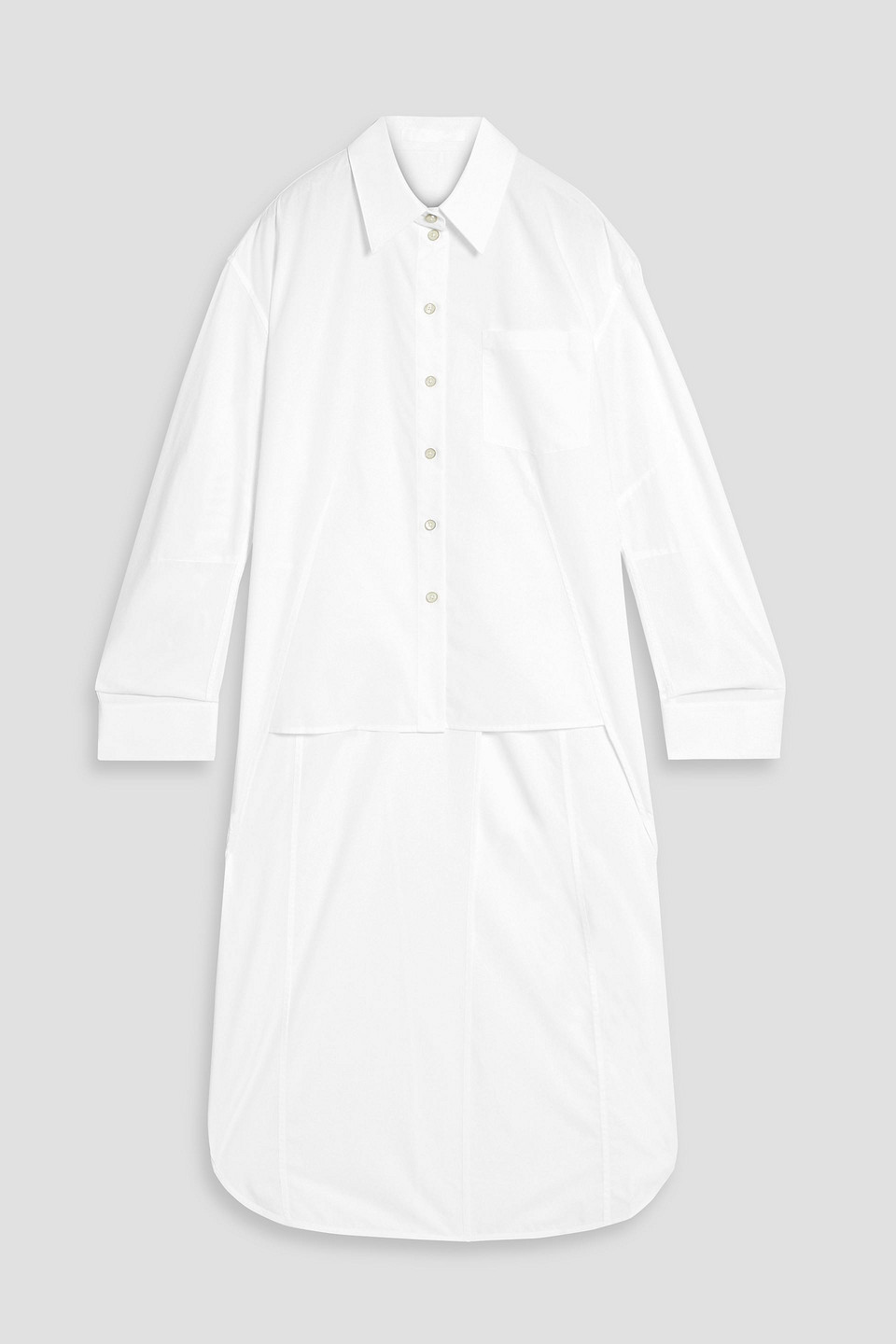 Helmut Lang Apex Tail Asymmetric Cotton-poplin Shirt In White