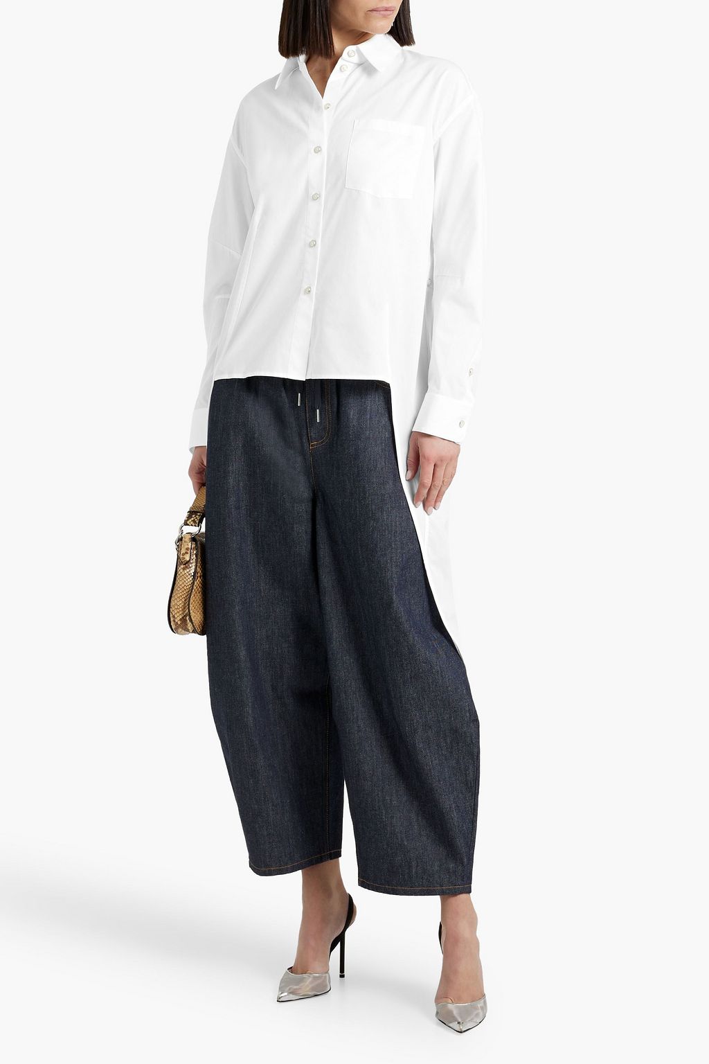 HELMUT LANG Apex Tail asymmetric cotton-poplin shirt