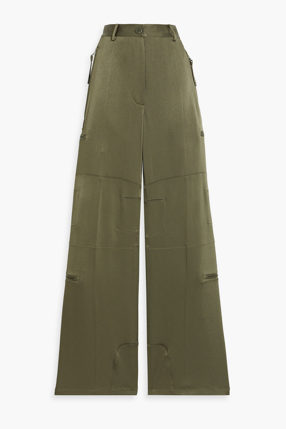 Helmut Lang Flight Satin-crepe Cargo Pants In Army Green