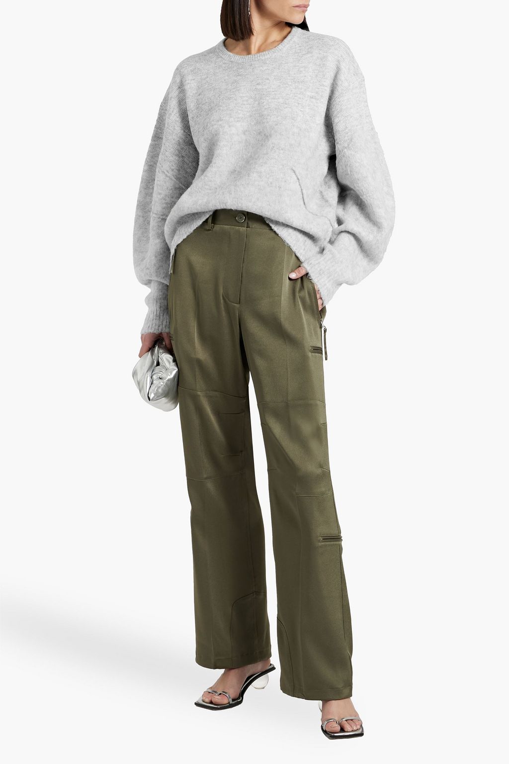 HELMUT LANG Flight satin-crepe cargo pants