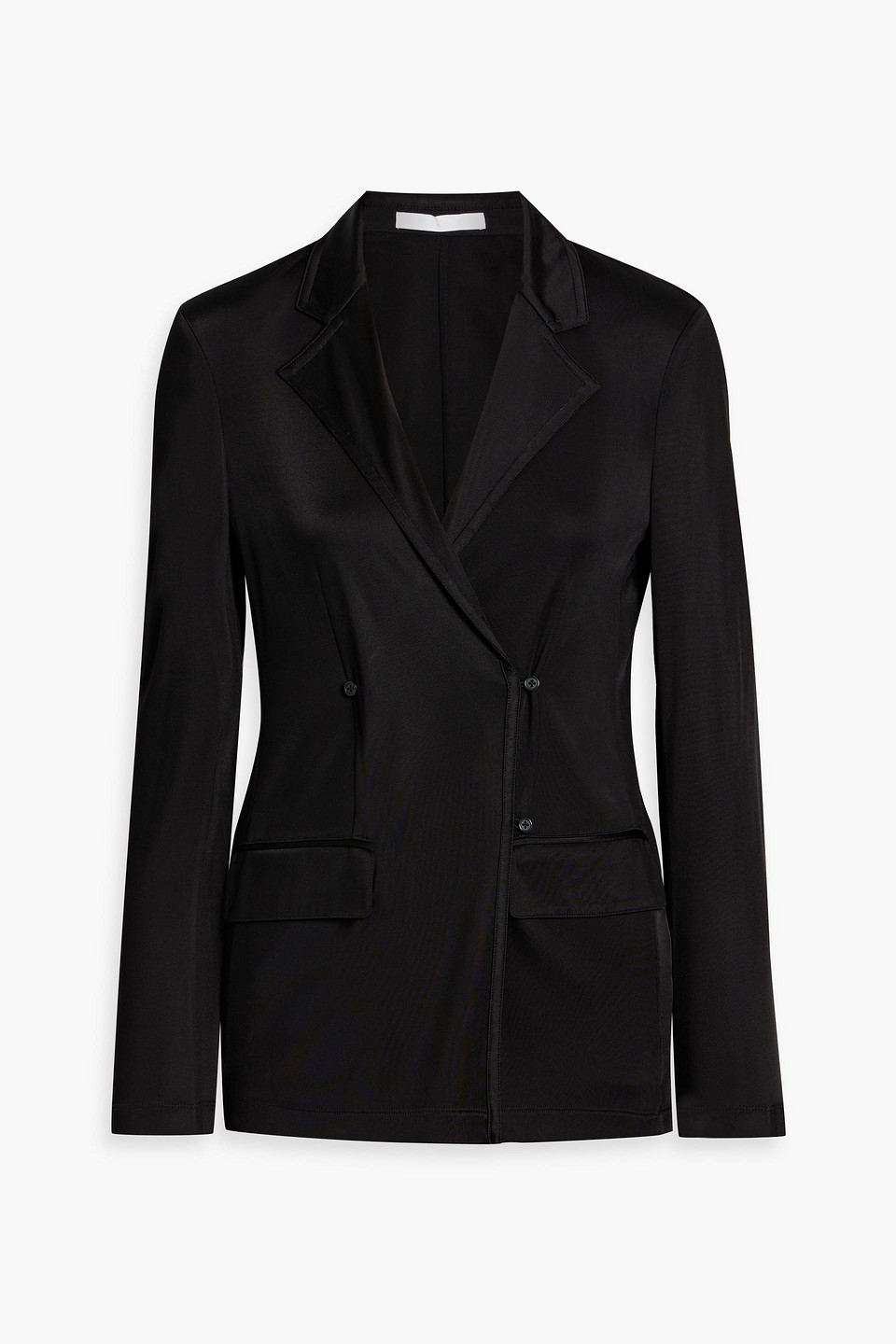 Helmut Lang Double-breasted Jersey Blazer In Black