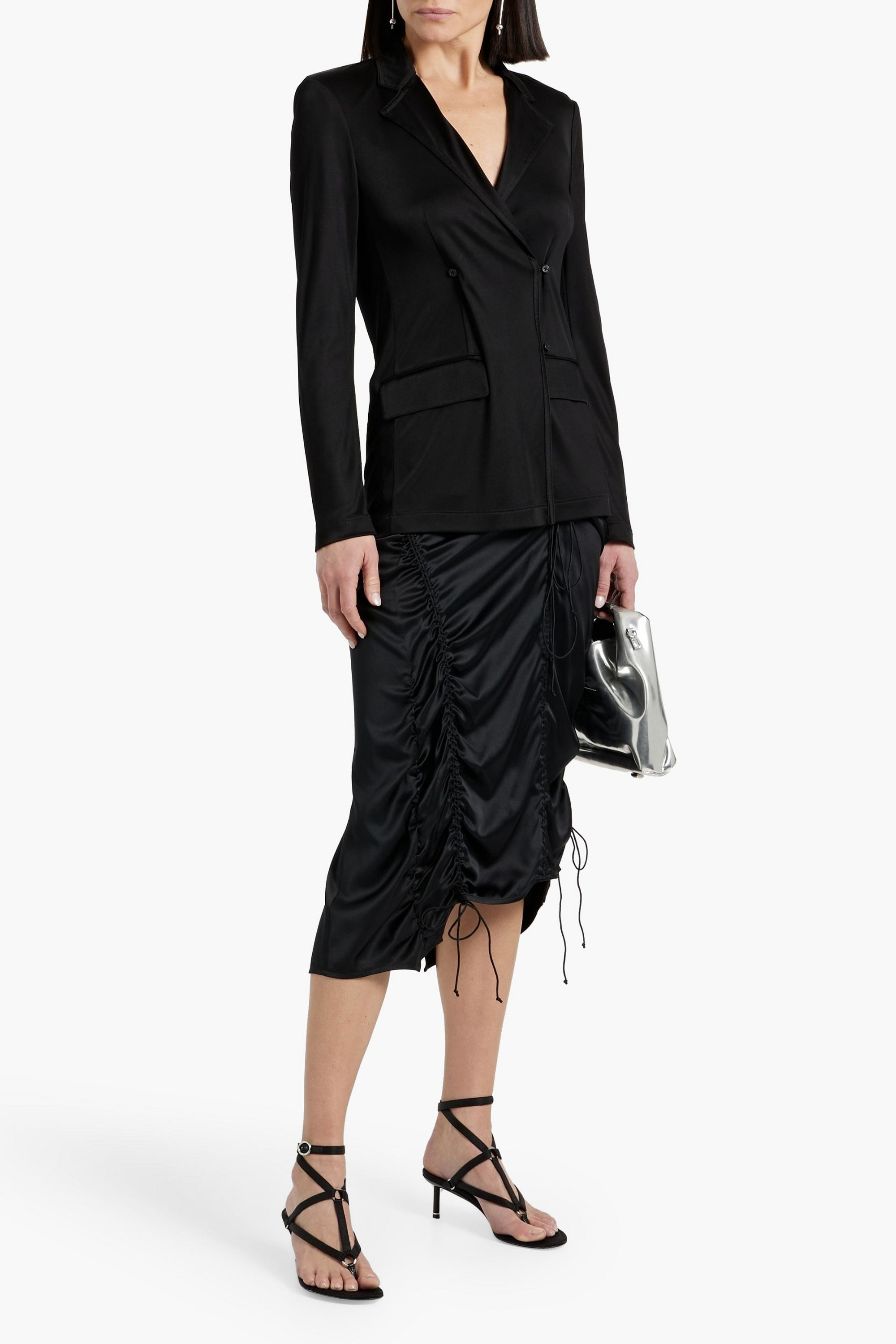 Helmut Lang Double-breasted jersey blazer