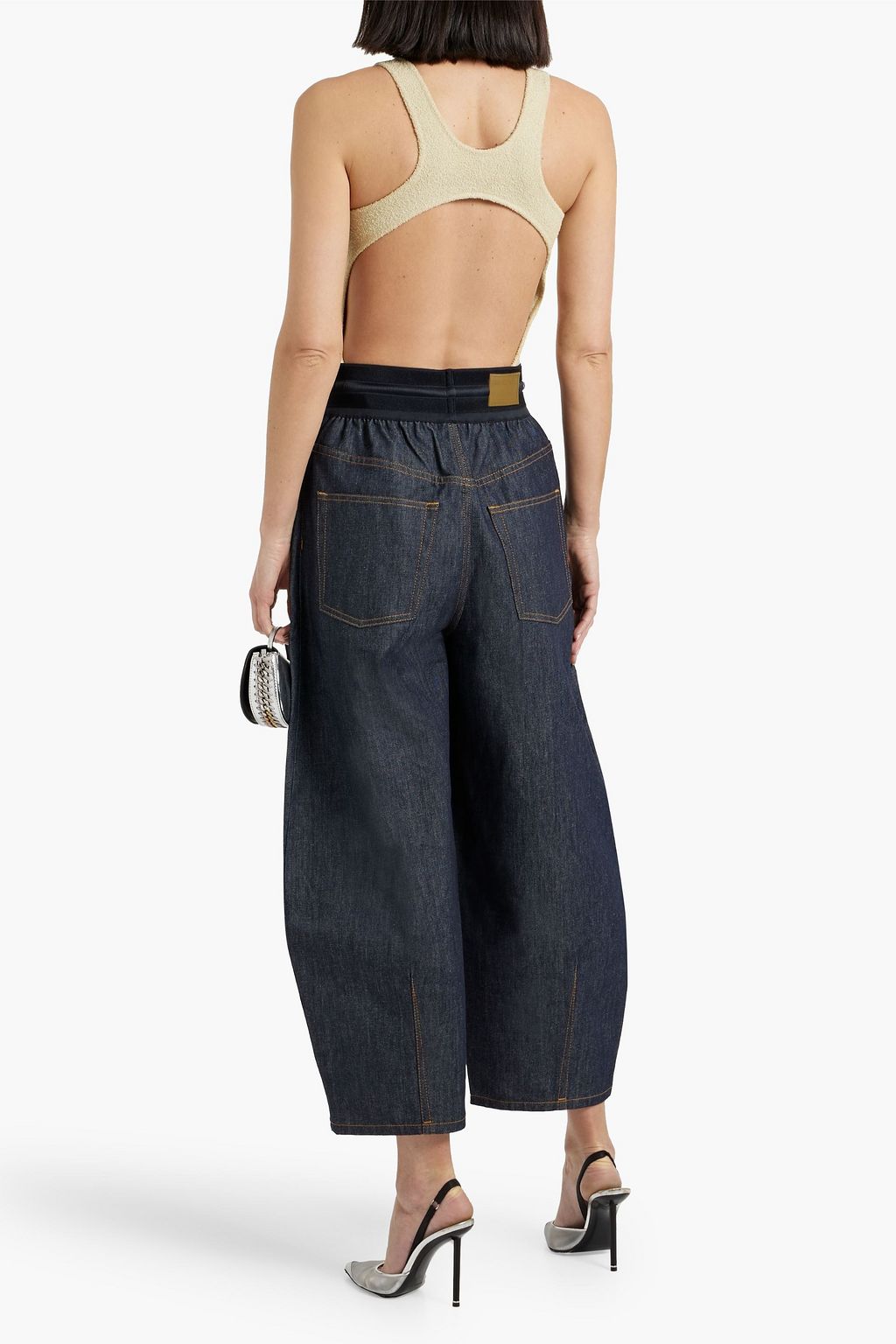 HELMUT LANG Cocoon cropped high-rise barrel-leg jeans