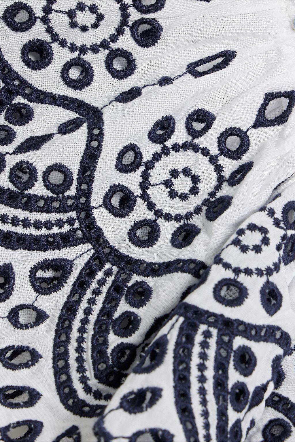 VERONICA BEARD Julianka broderie anglaise cotton and stretch-cotton jersey top