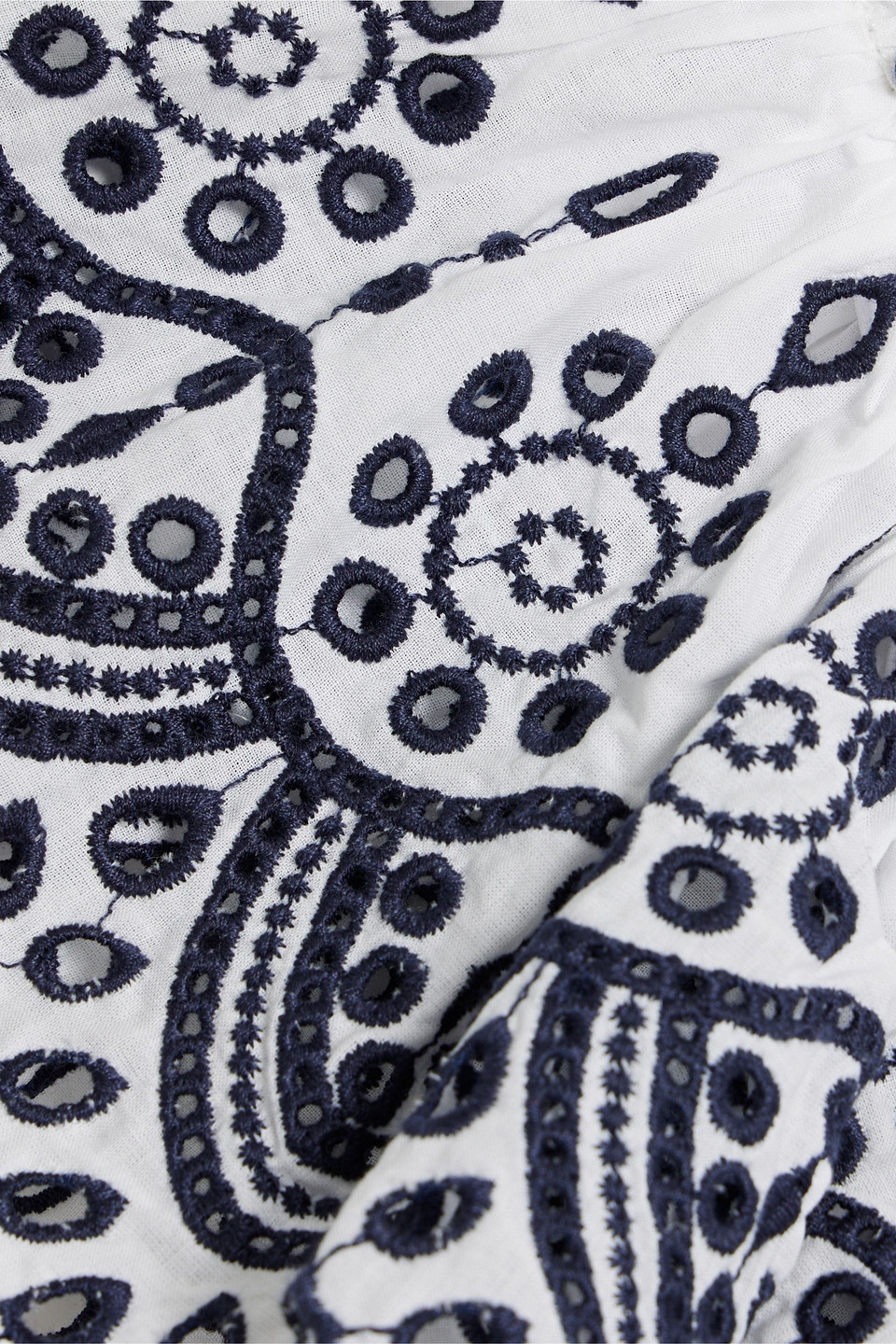 Veronica Beard Julianka Broderie Anglaise Cotton And Stretch-cotton Jersey Top In White