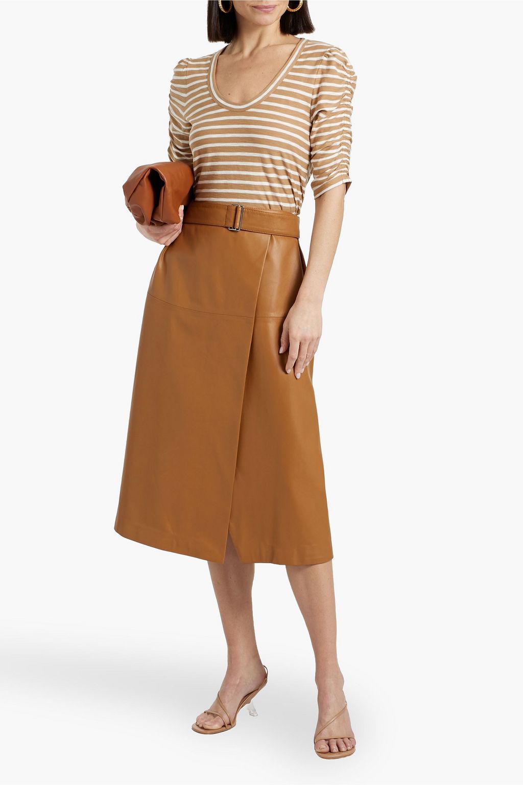 VERONICA BEARD Netto striped slub Pima cotton-jersey top