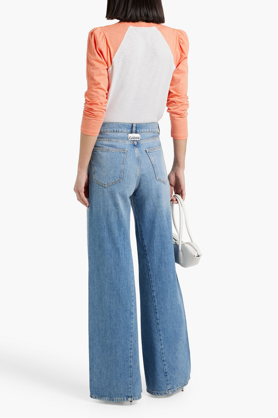 Veronica Beard Mason Two-tone Slub Pima Cotton-jersey Top In Coral