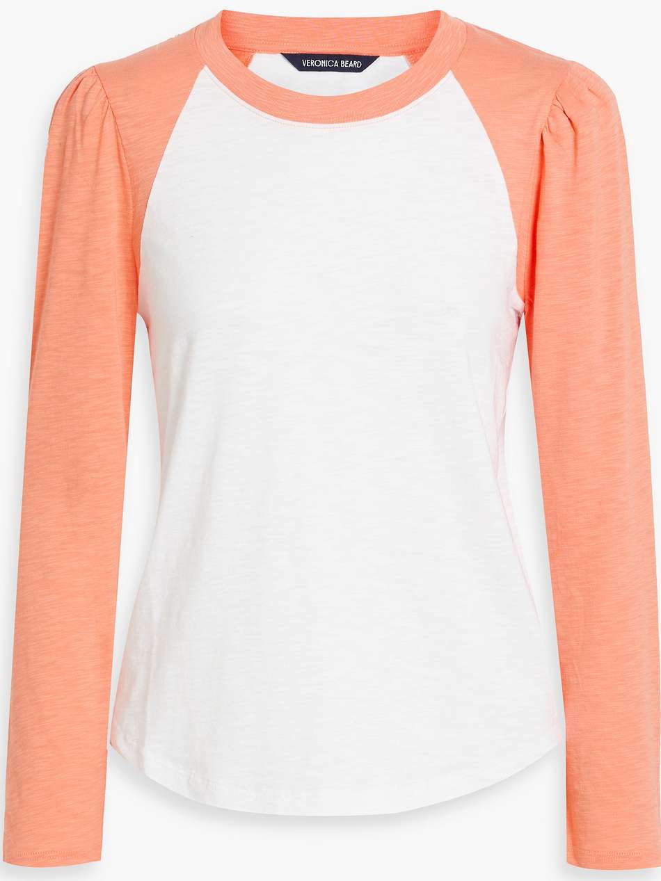 mason two-tone slub pima cotton-jersey top