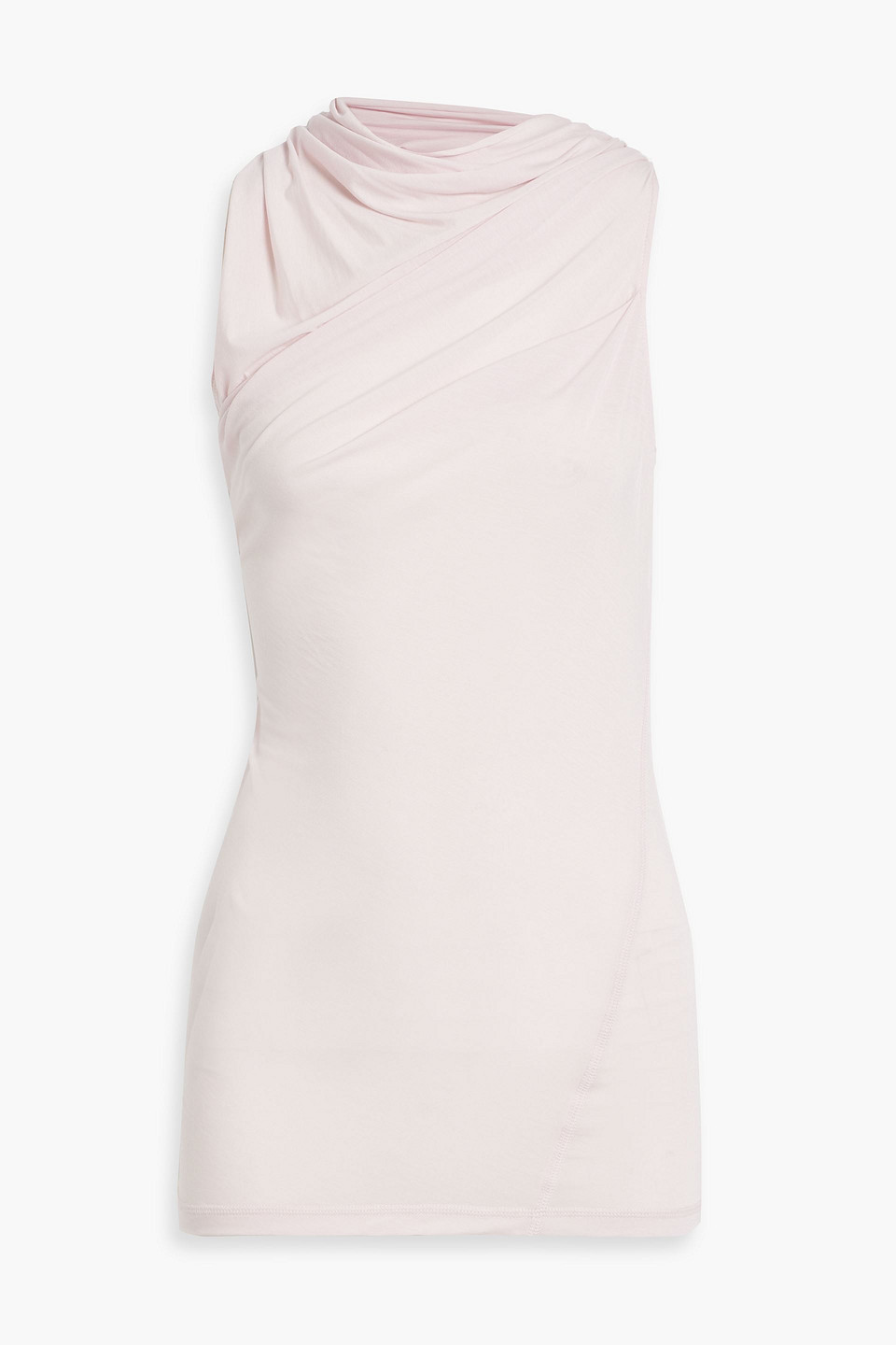Helmut Lang Knotted Stretch Lyocell-blend Jersey Top In Baby Pink