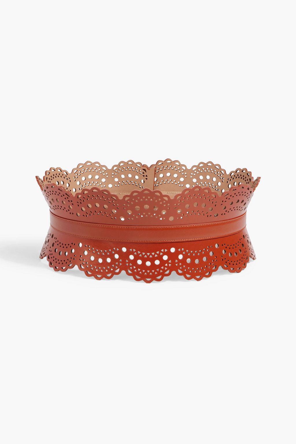 ALAÏA Laser-cut leather waist belt
