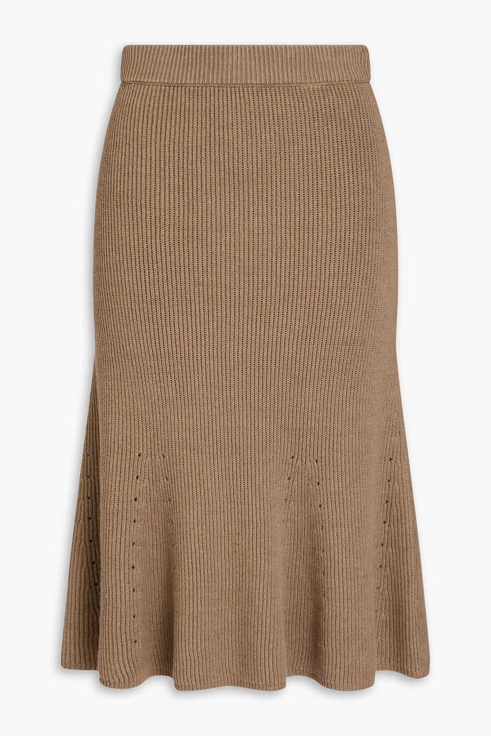 Joseph Ribbed Linen-blend Skirt In Taupe