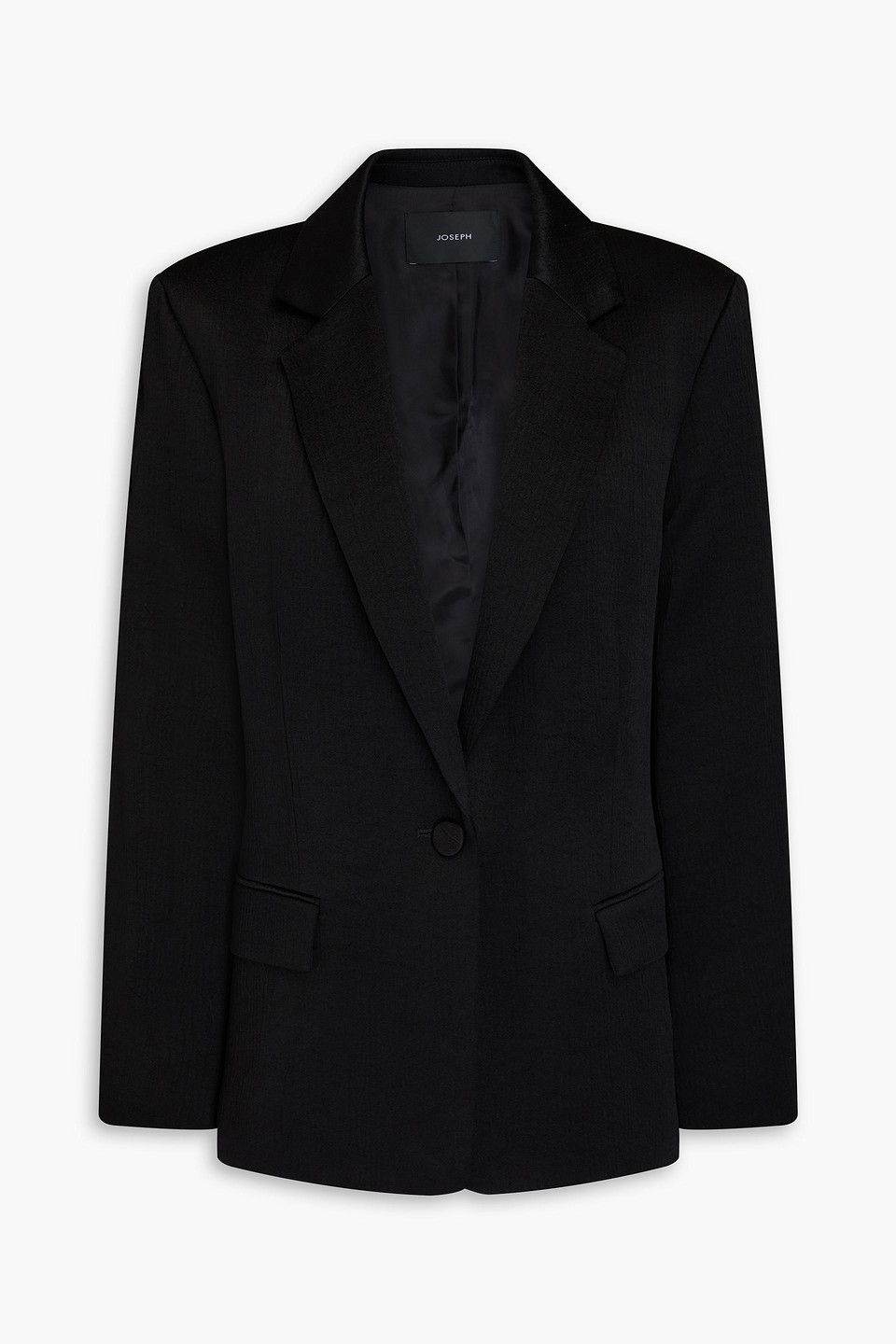 Joseph Joaquim Textured Satin-crepe Blazer In Black