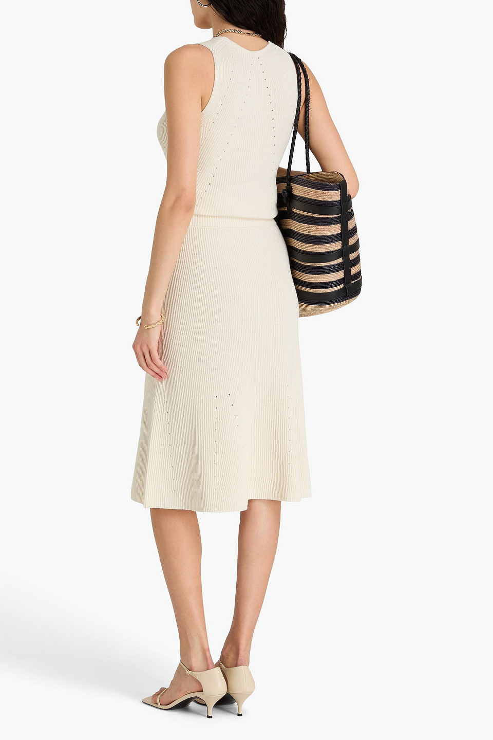 Shop Joseph Ribbed Linen-blend Skirt