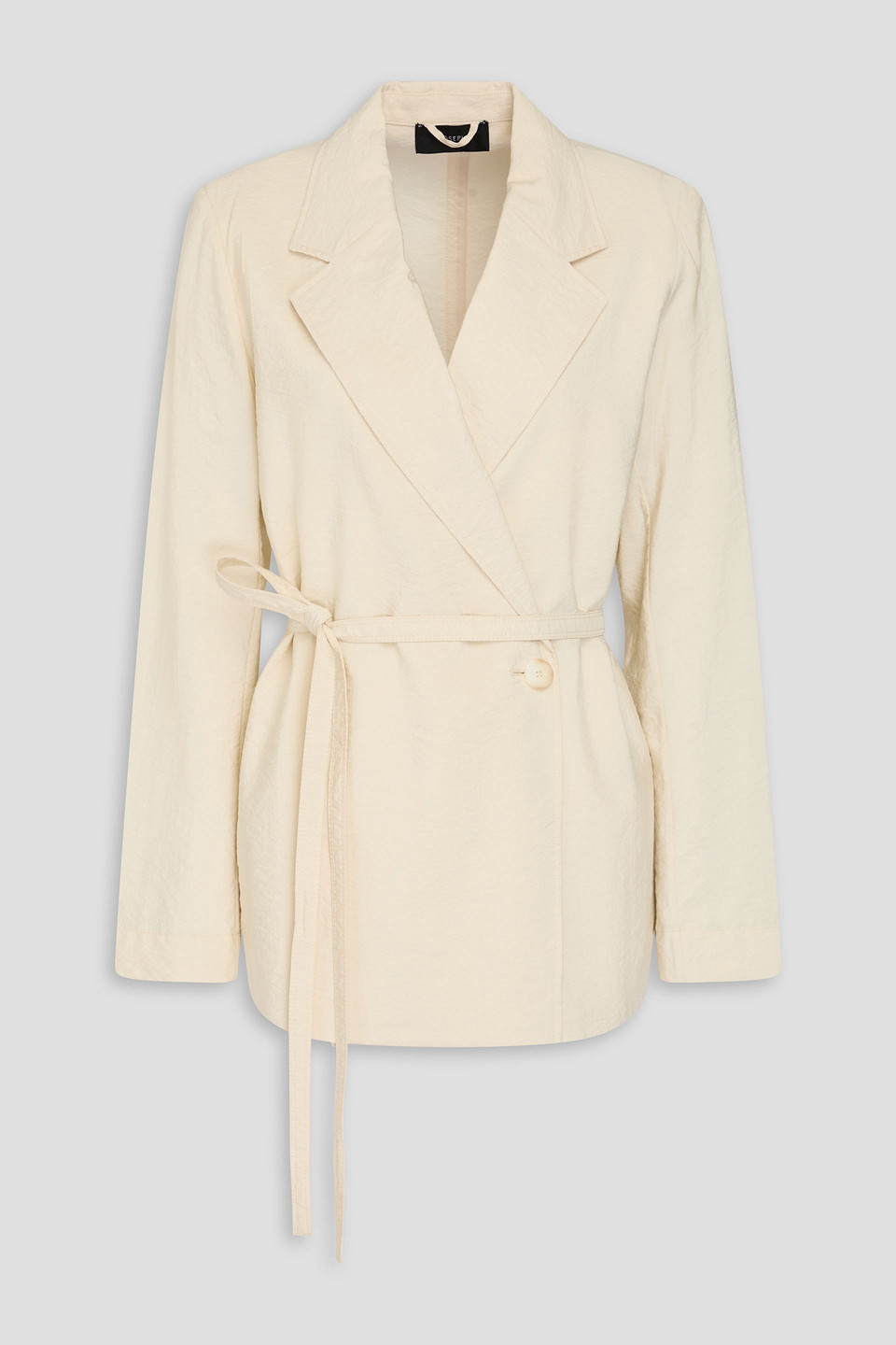 Joseph Majet Double-breasted Textured Silk-blend Twill Blazer In Ecru