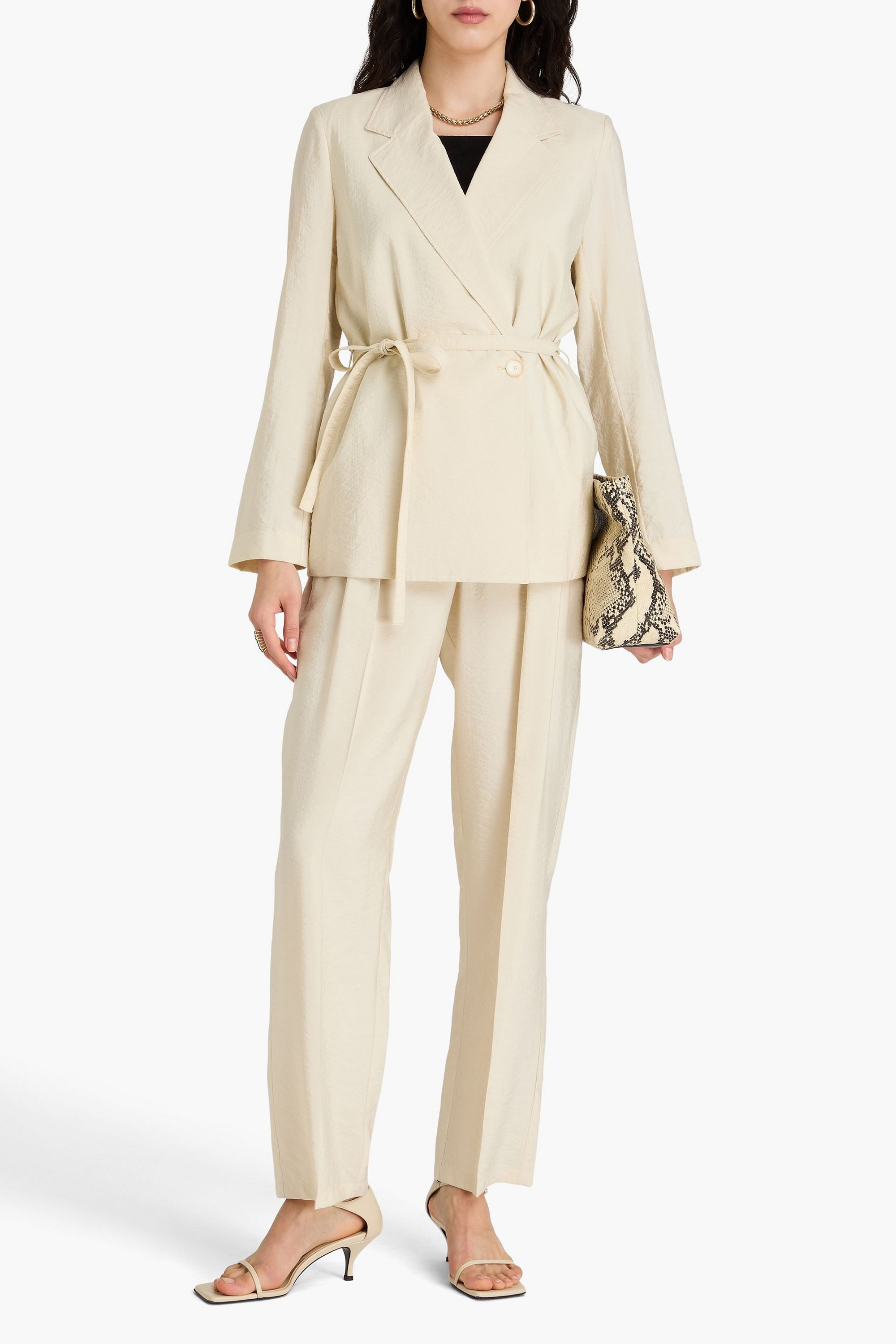JOSEPH Mayet double-breasted textured silk-blend twill blazer