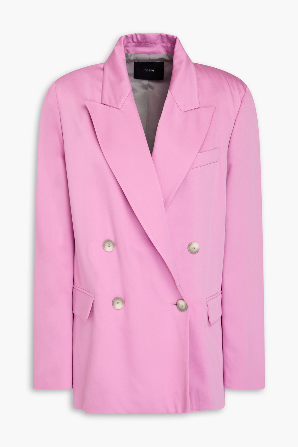 Joseph Jaden Double-breasted Wool-blend Twill Blazer In Pink