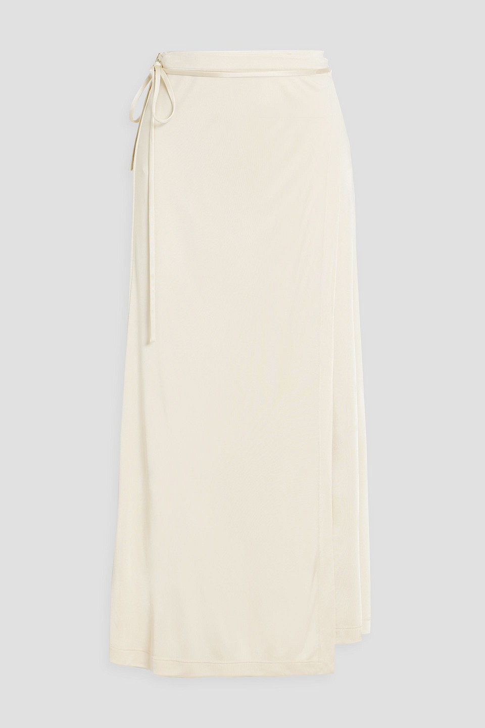 Helmut Lang Jersey Midi Wrap Skirt In Cream