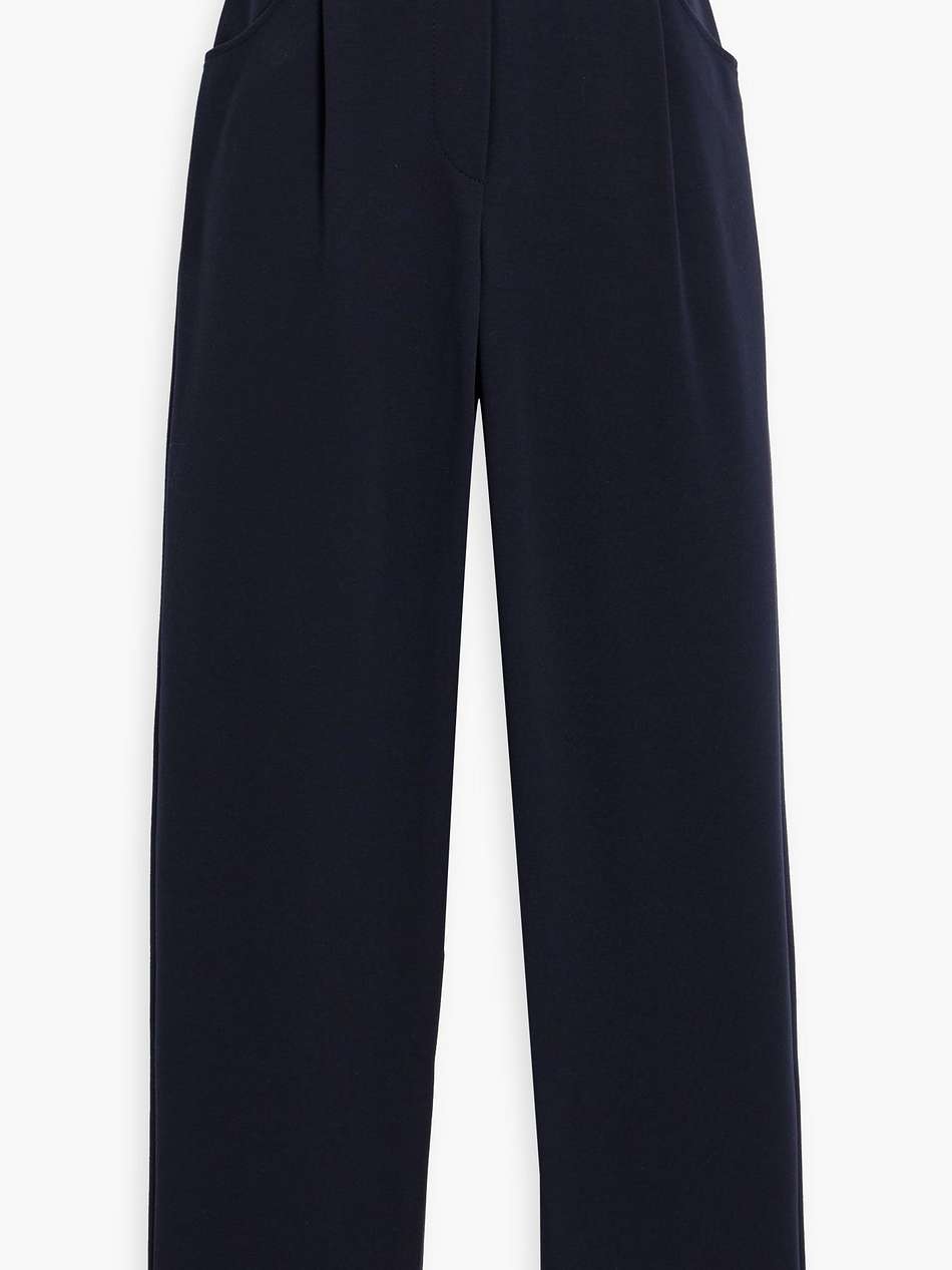 pleated cotton-blend jersey track pants