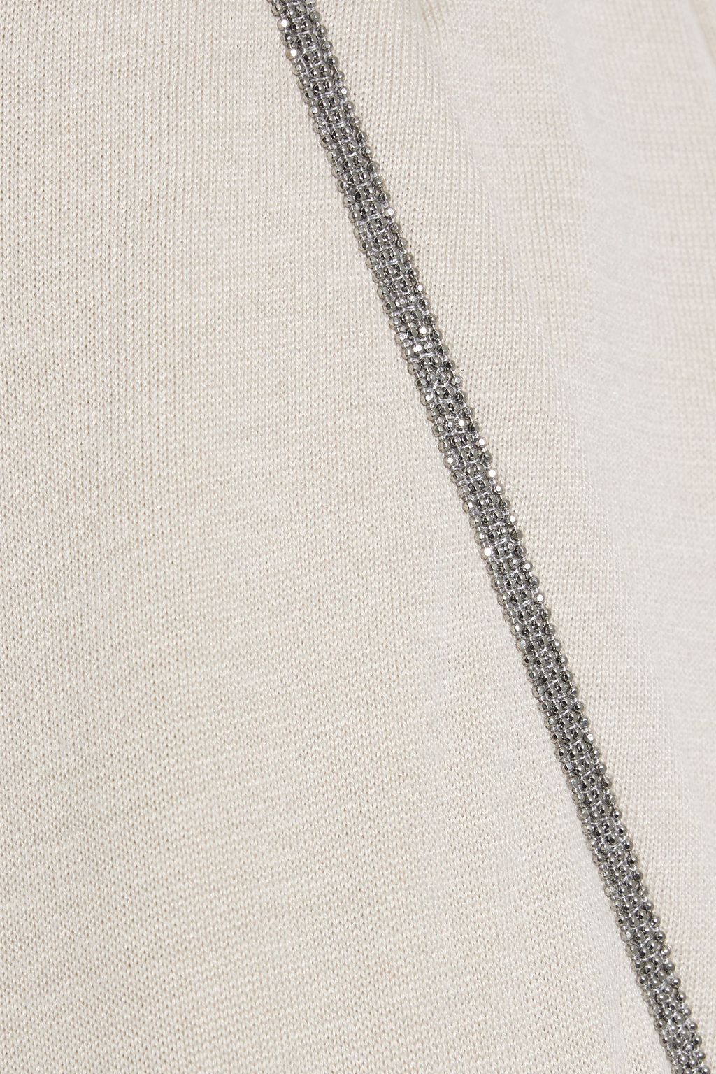 BRUNELLO CUCINELLI Bead-embellished cotton-blend jersey track pants