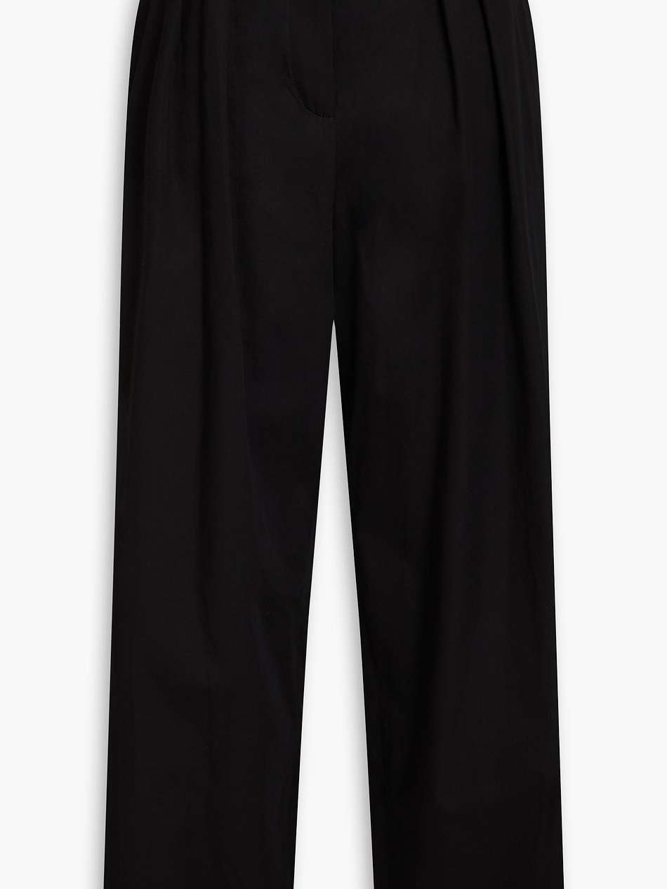 tunius cotton-sateen wide-leg pants