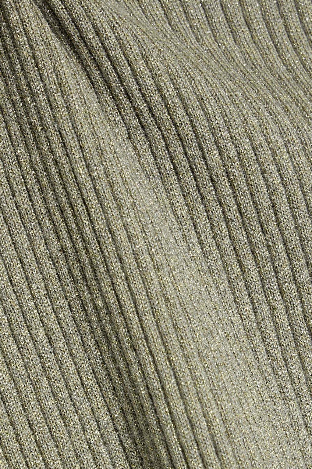 BRUNELLO CUCINELLI Metallic ribbed cashmere-blend top