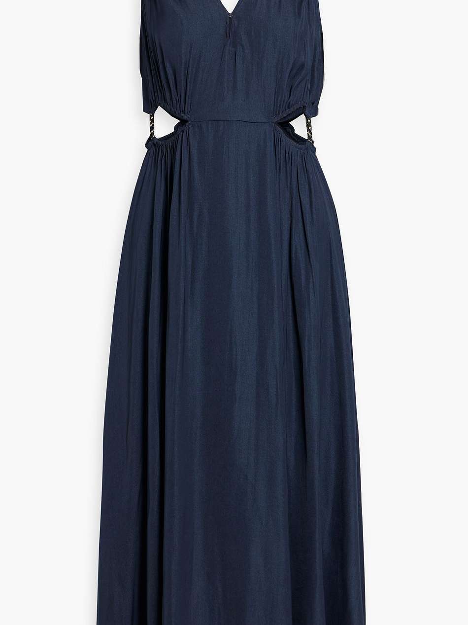cutout satin midi dress