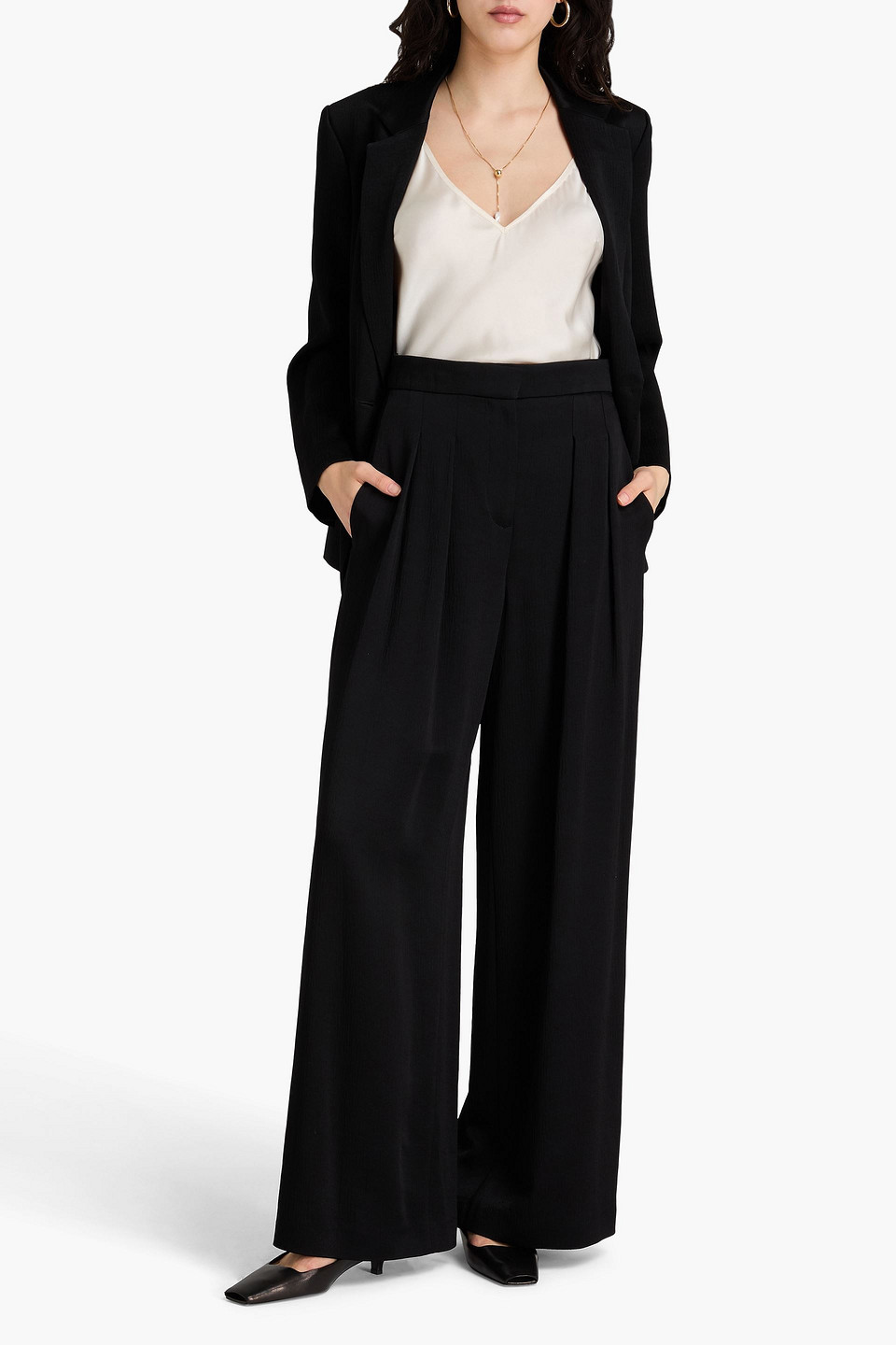 Joseph Talma Satin-crepe Wide-leg Pants