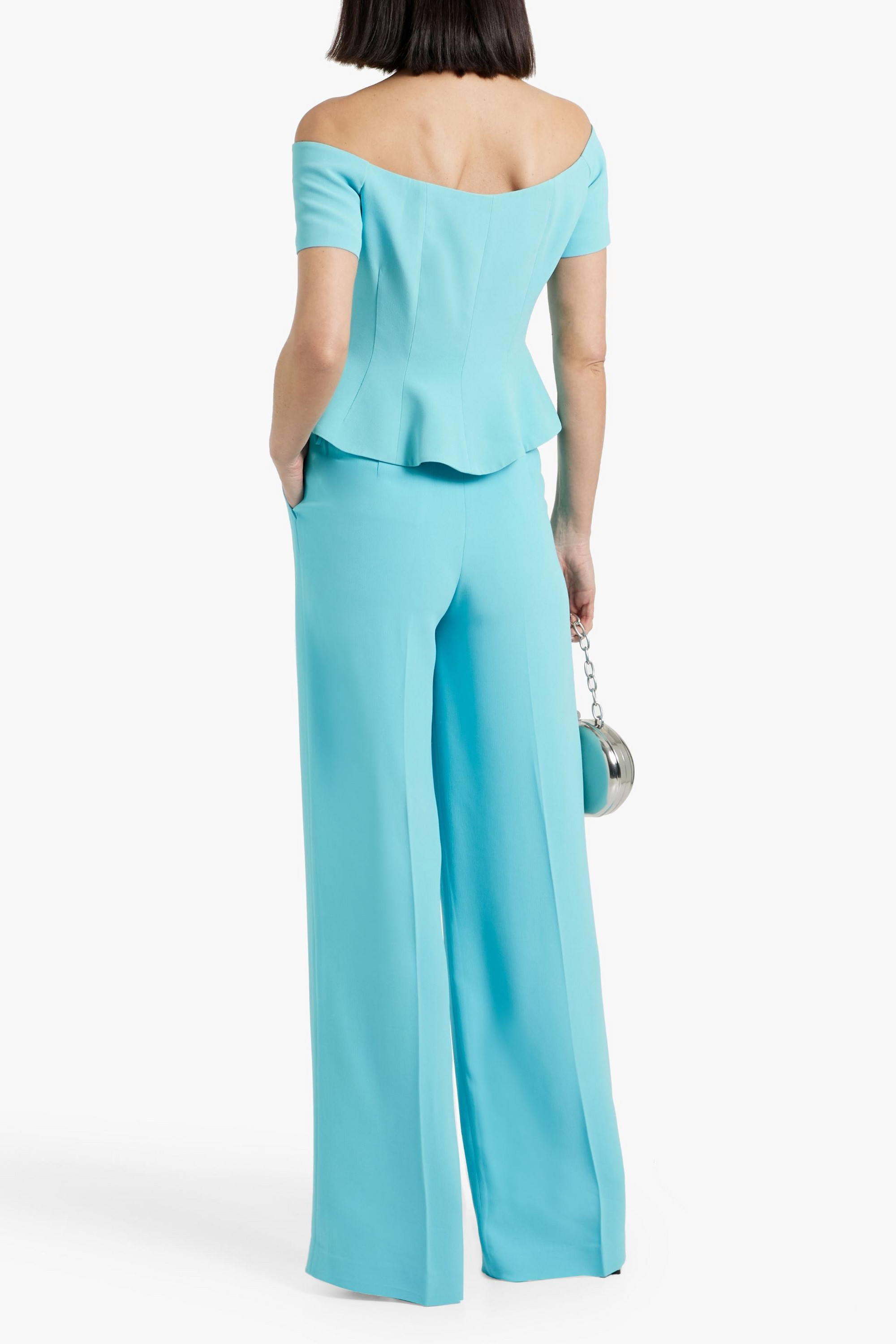 Saloni Crepe wide-leg pants thumbnail