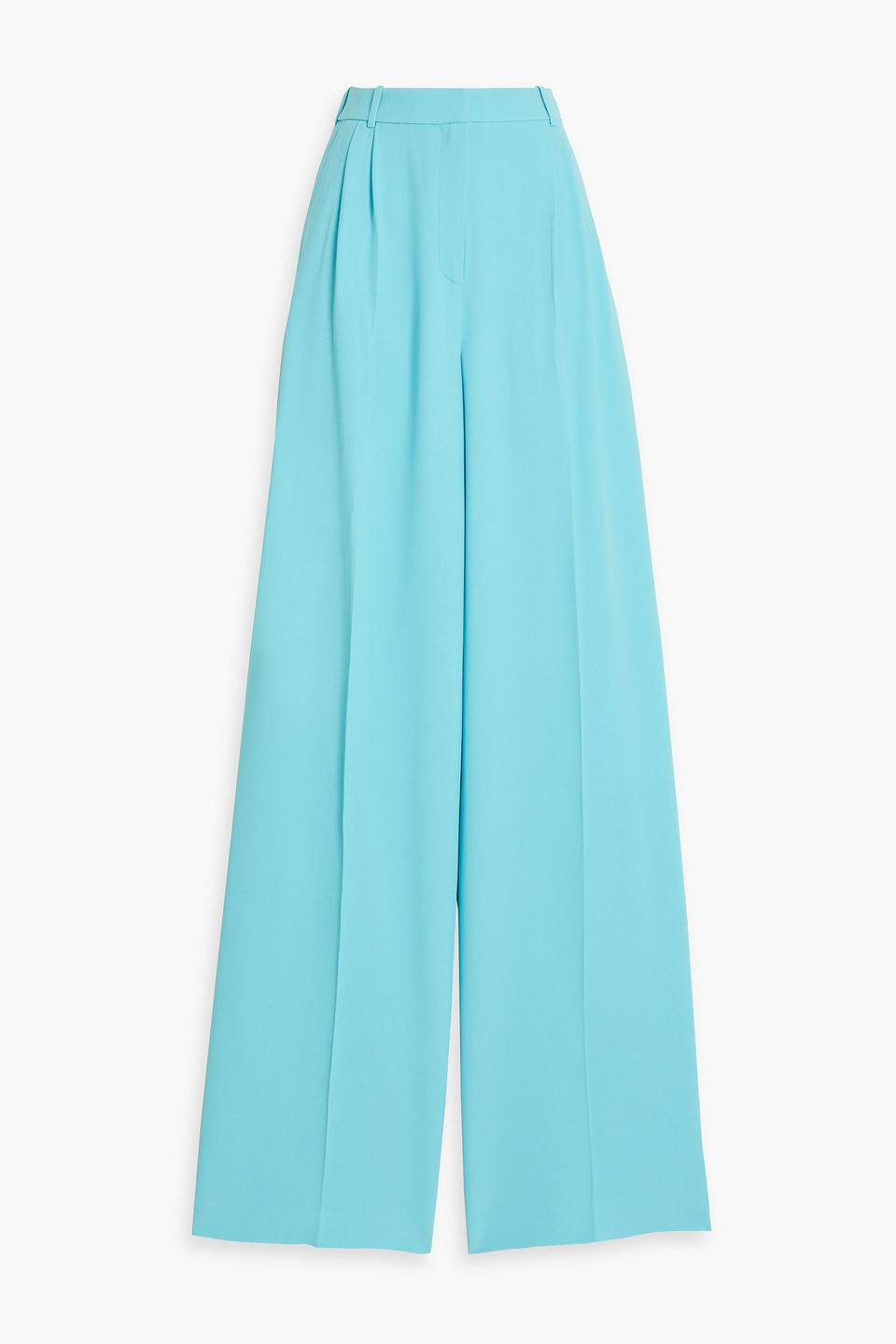Saloni Crepe Wide-leg Trousers In Blue