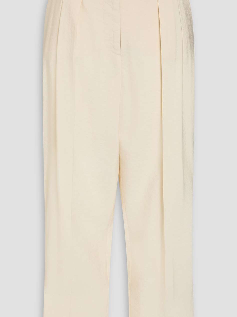 tarn pleated silk-blend drill wide-leg pants
