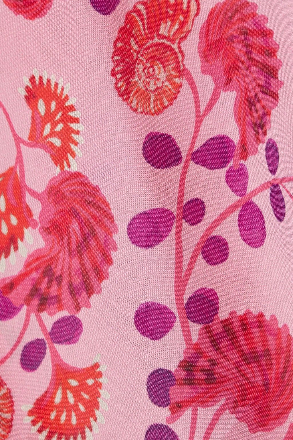 SALONI Tilly floral-print crepe de chine mini dress