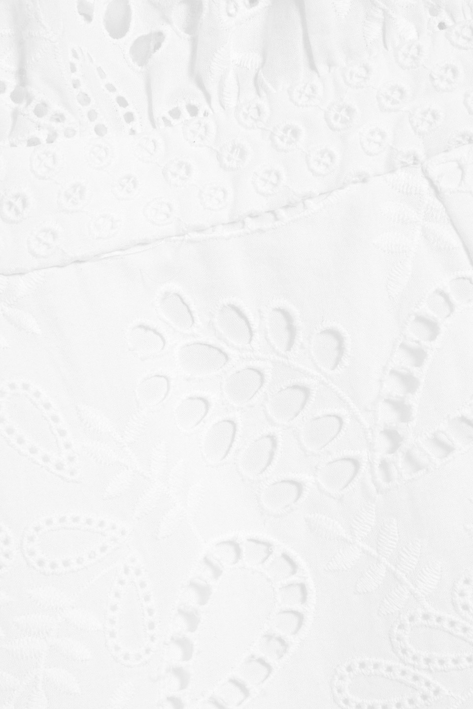 SALONI GRACE OFF-THE-SHOULDER BRODERIE ANGLAISE COTTON MIDI DRESS