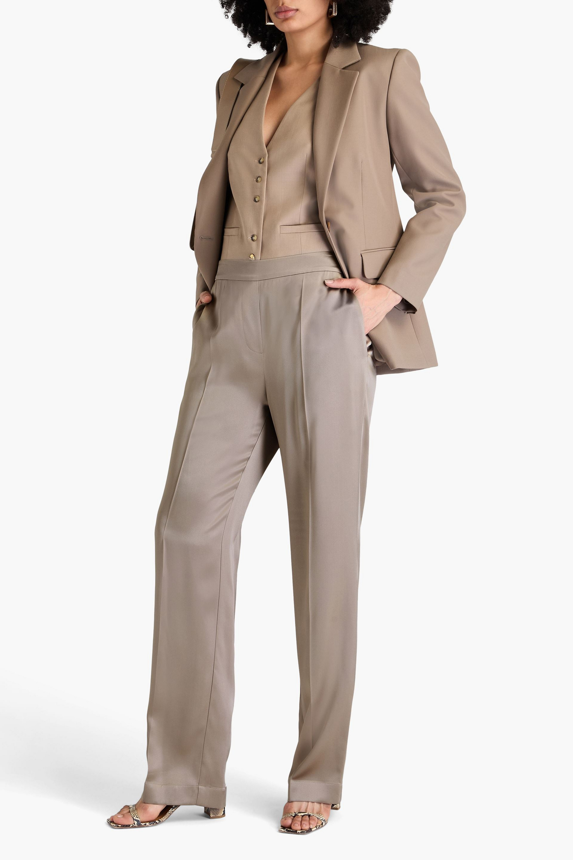 JOSEPH Tova silk-satin straight-leg pants
