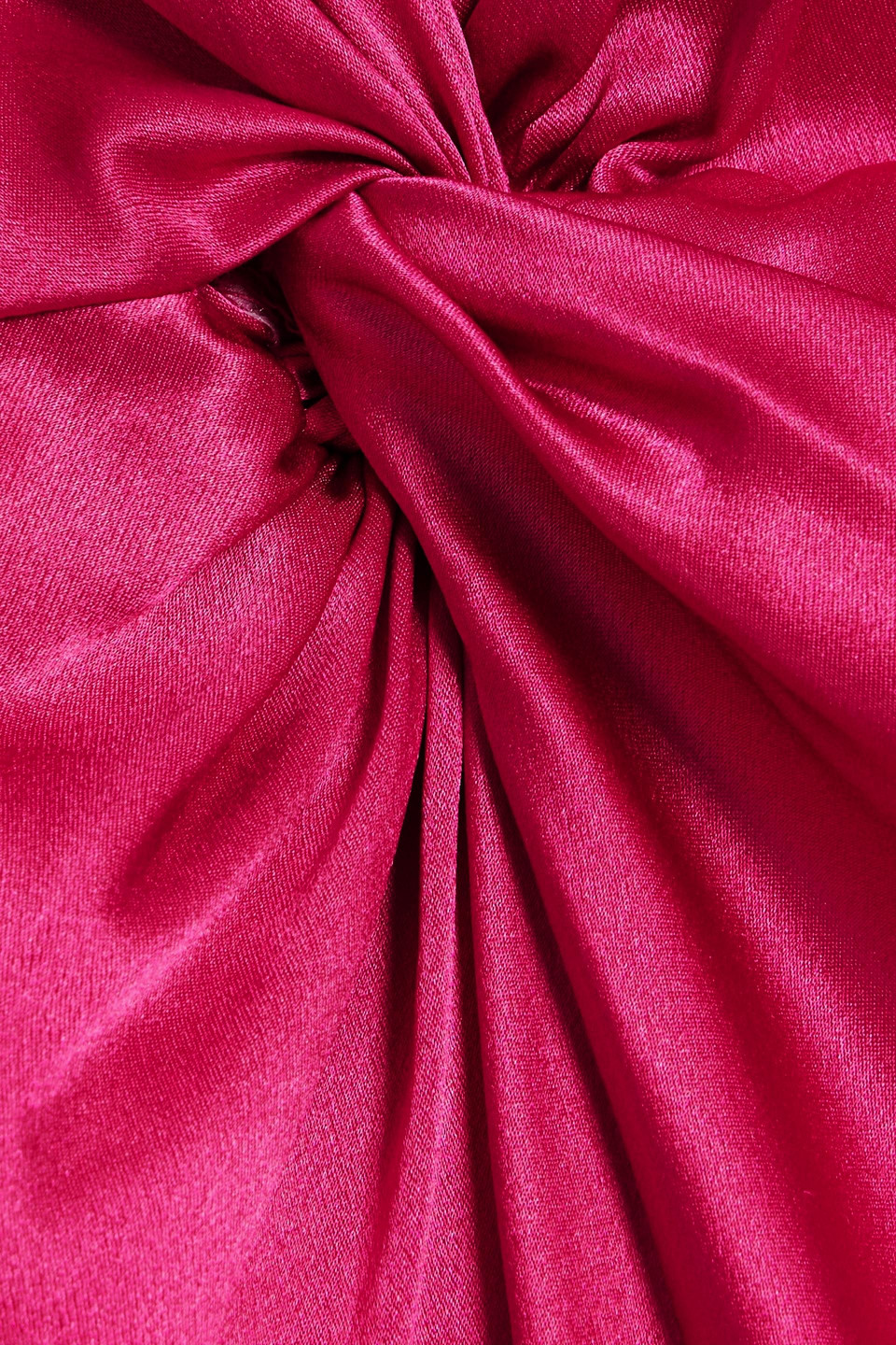 Saloni Fia Twist-front Silk-satin Maxi Dress In Bright Pink