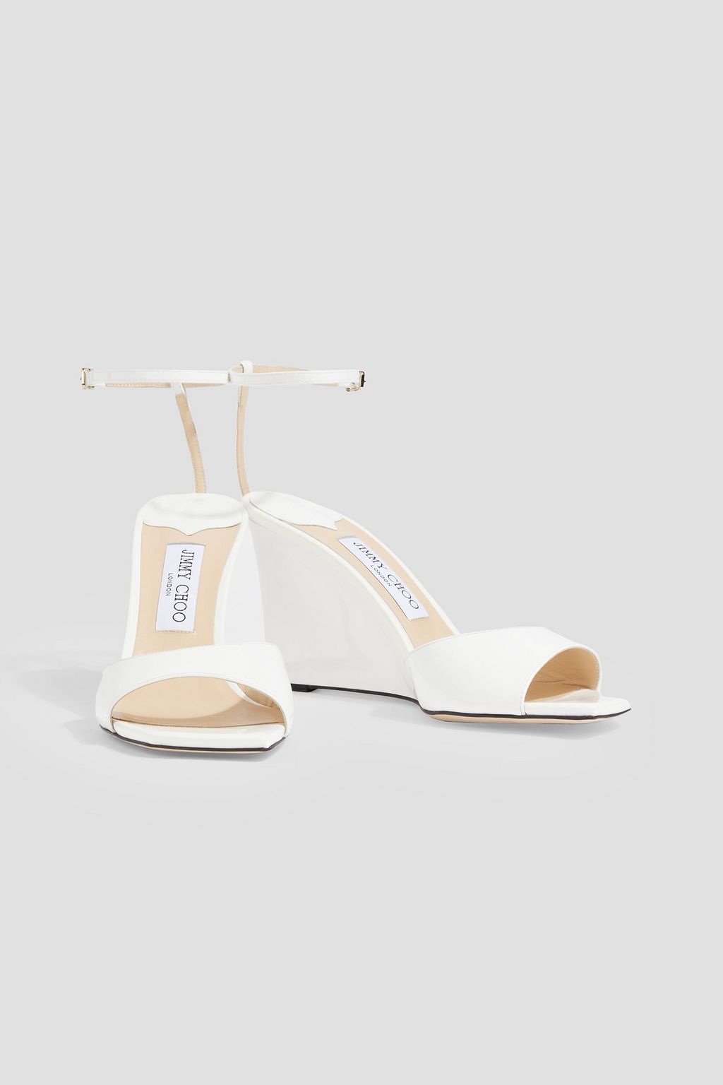 JIMMY CHOO Brien 85 leather wedge sandals