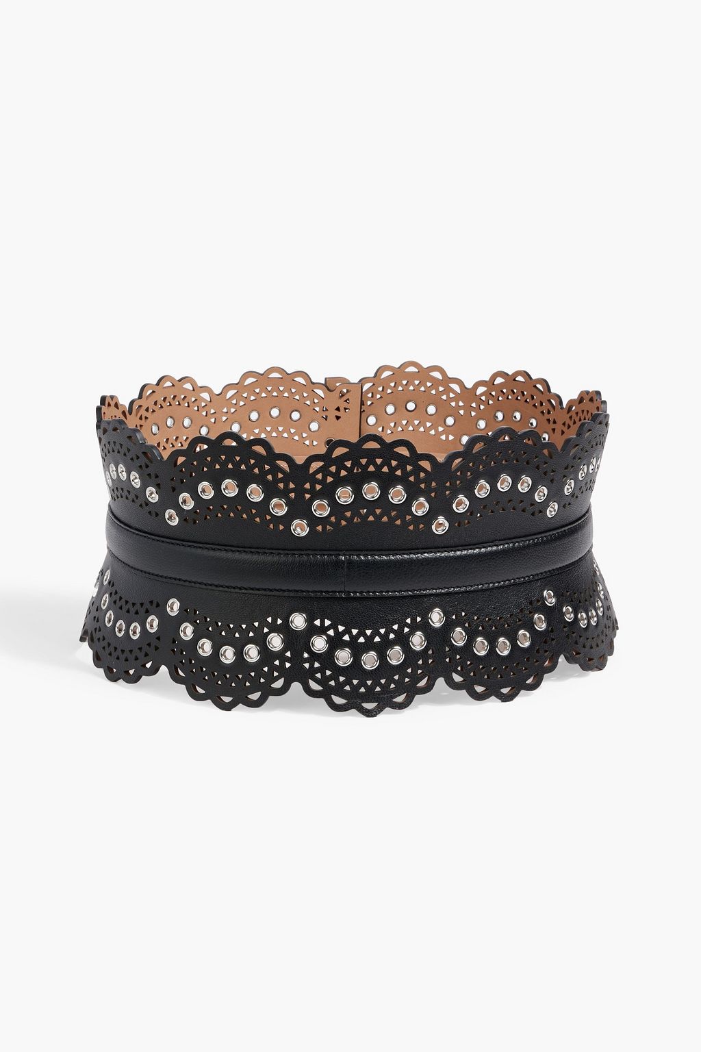 ALAÏA Laser-cut leather waist belt