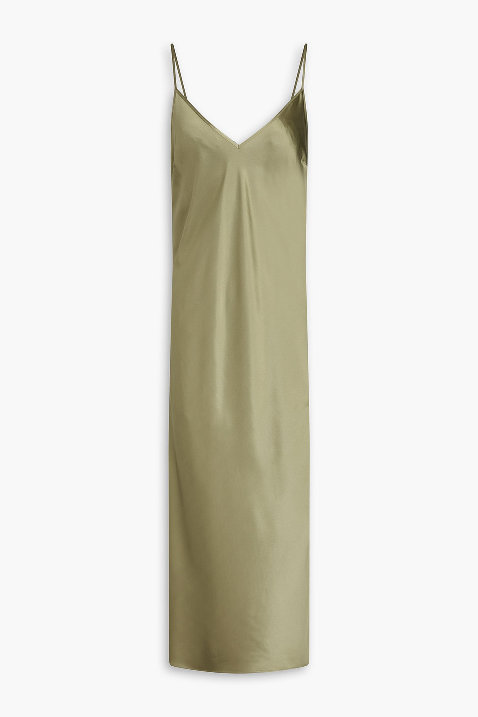 Joseph Clea Silk-satin Midi Slip Dress In Sage Green