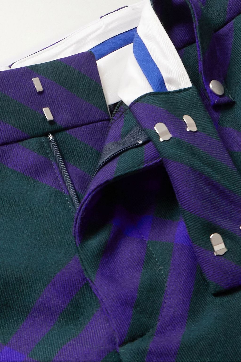 BURBERRY 체크 울 와이드 레그 팬츠