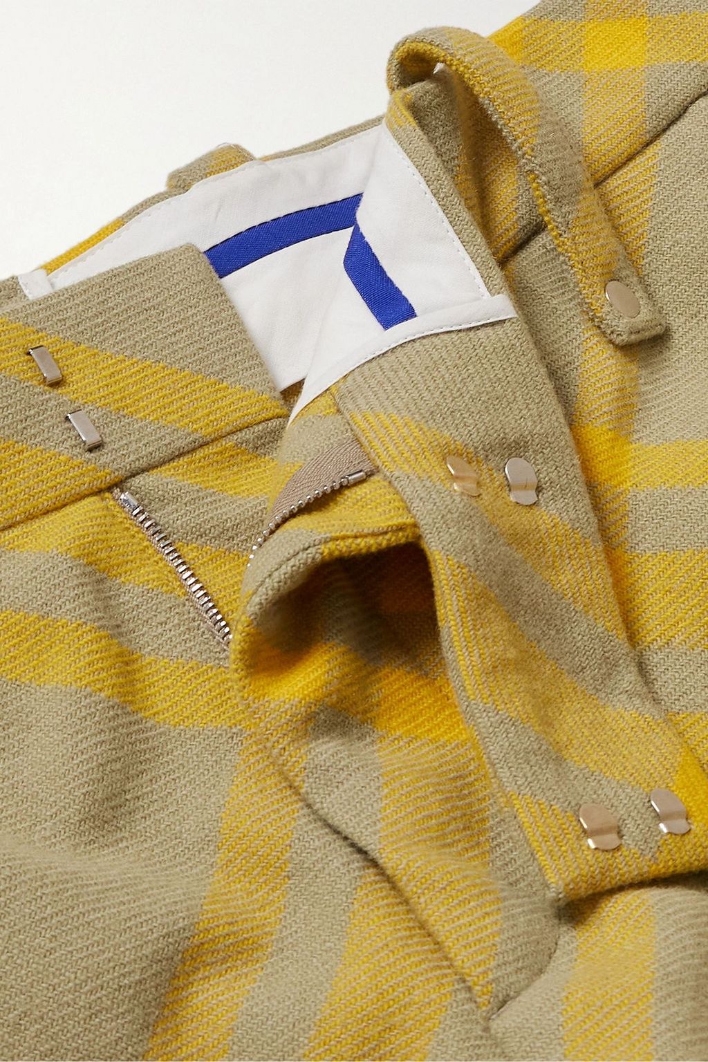 BURBERRY 체크 울 트윌 와이드 레그 팬츠