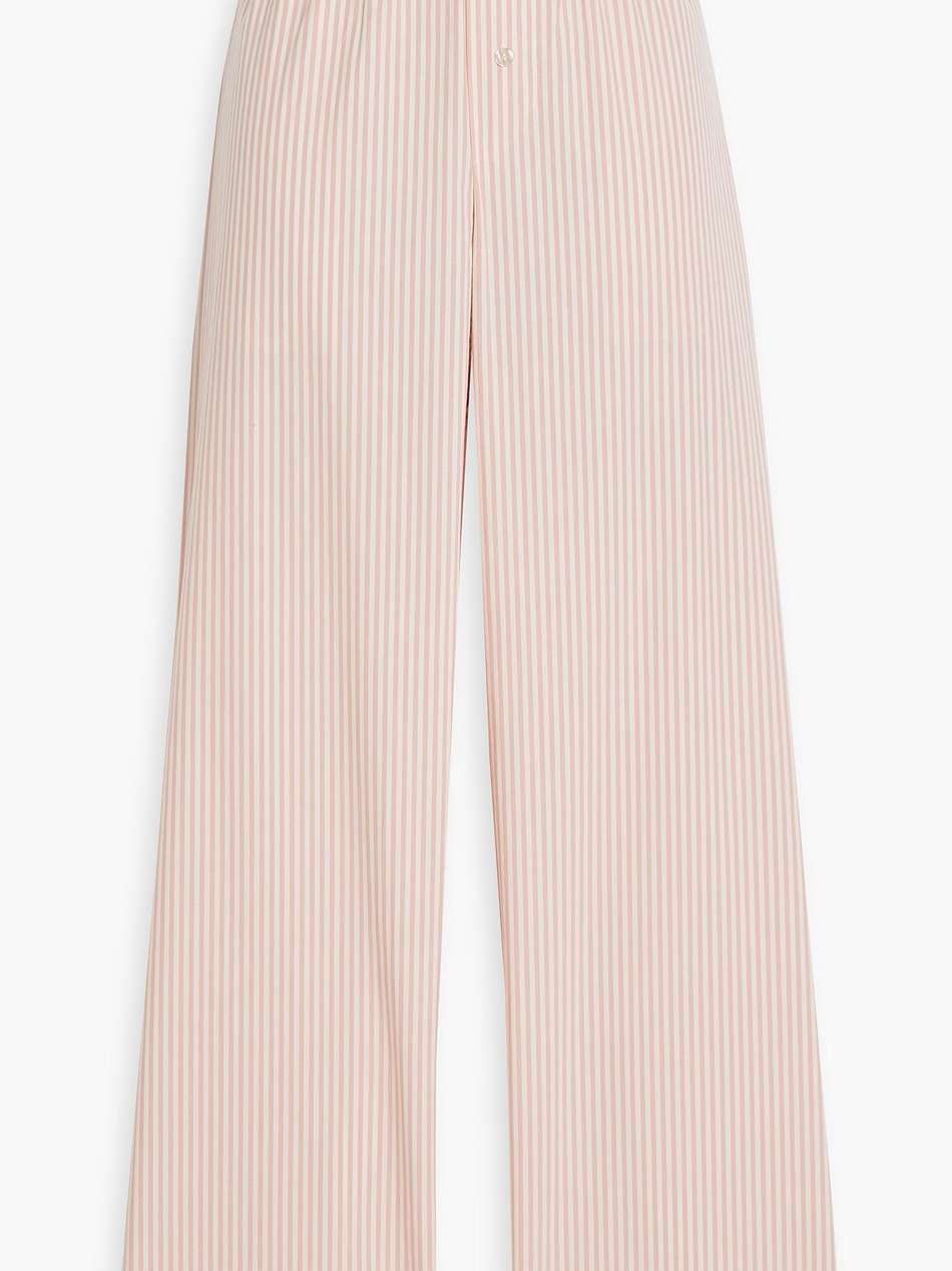 helsy striped cotton-poplin straight-leg pants