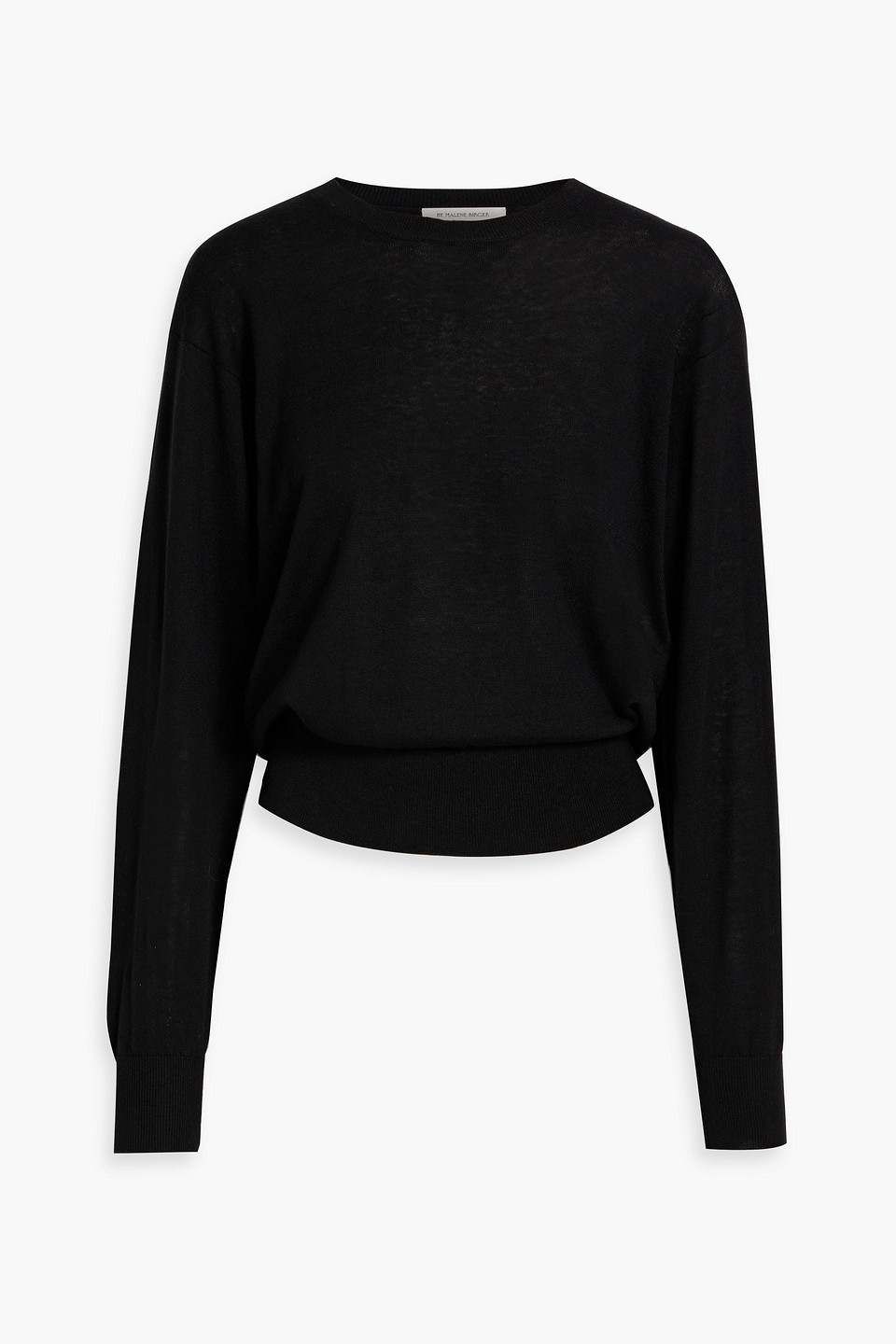 Shop By Malene Birger Mantea Tencel™, Wool And Silk-blend Sweater In Black